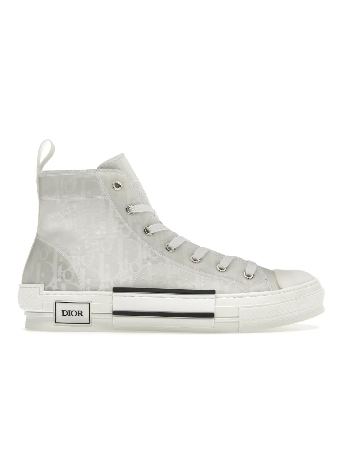 Мужские кроссовки высокие с принтом Dior B23 High Top Dior — изображение 1 из 4, белый