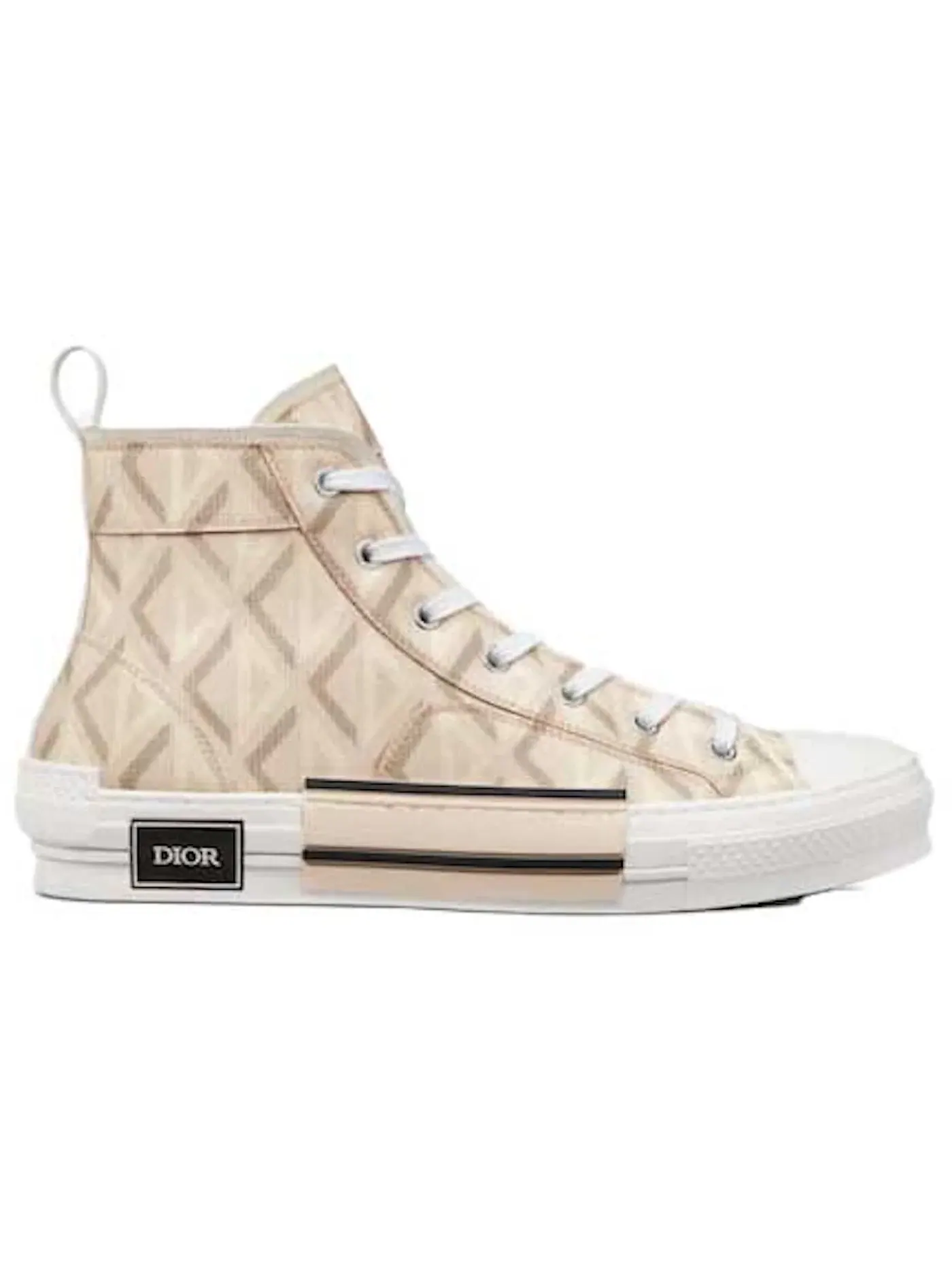 Мужские кроссовки Dior B23 High Top Natural CD Diamond — изображение 1 из 1, бежевый белый
