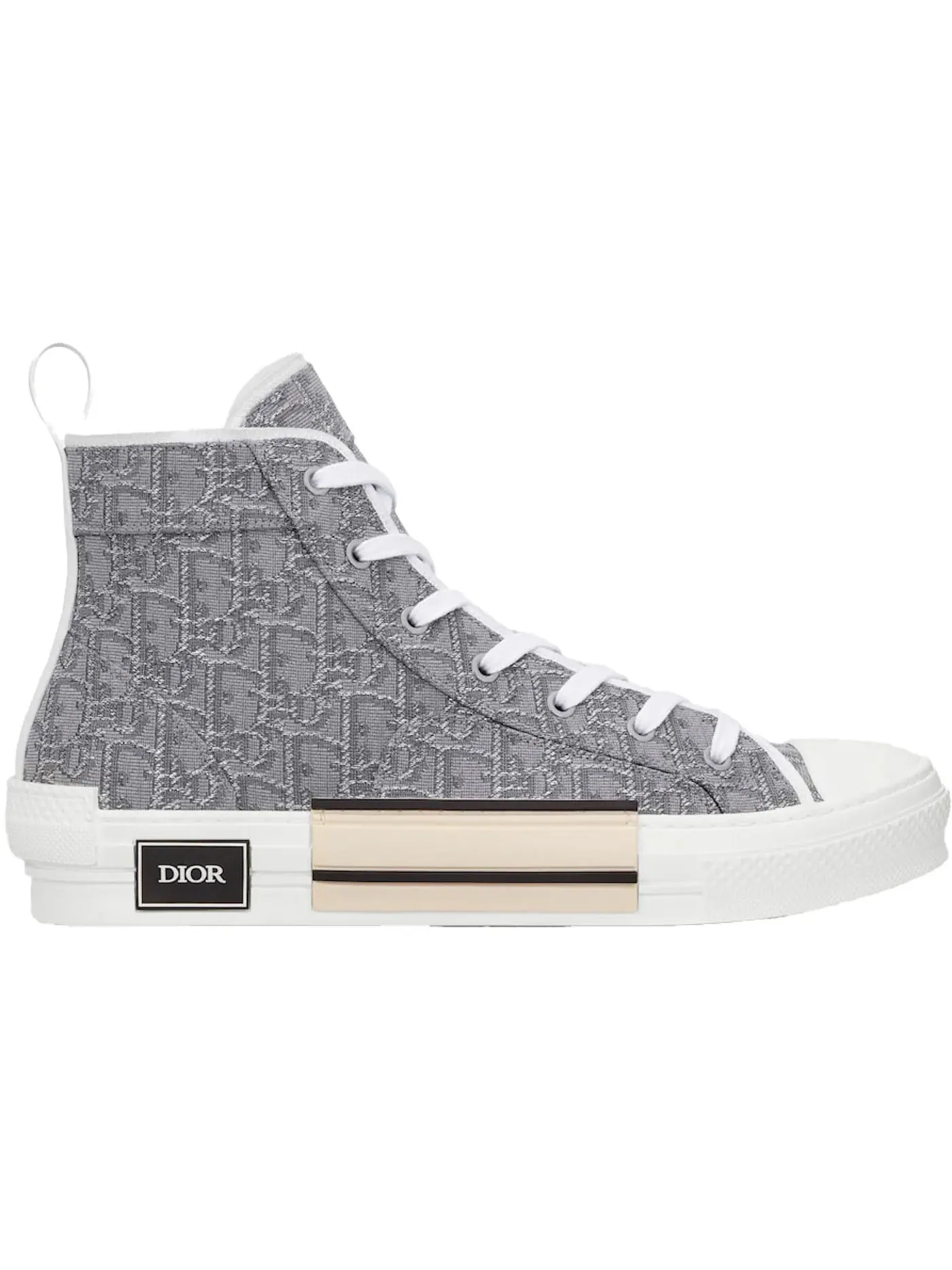 Мужские кроссовки с принтом Dior B23 High-Top Dior — изображение 1 из 1, серый/белый