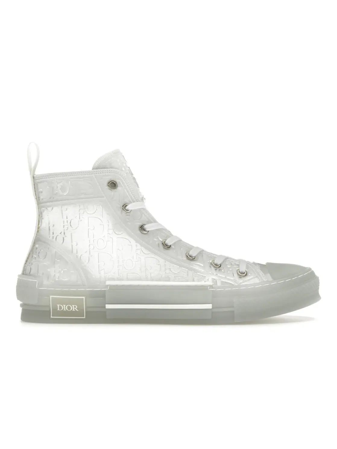 Мужские кроссовки высокие с принтом Dior B23 High Top Dior — изображение 1 из 4, белый