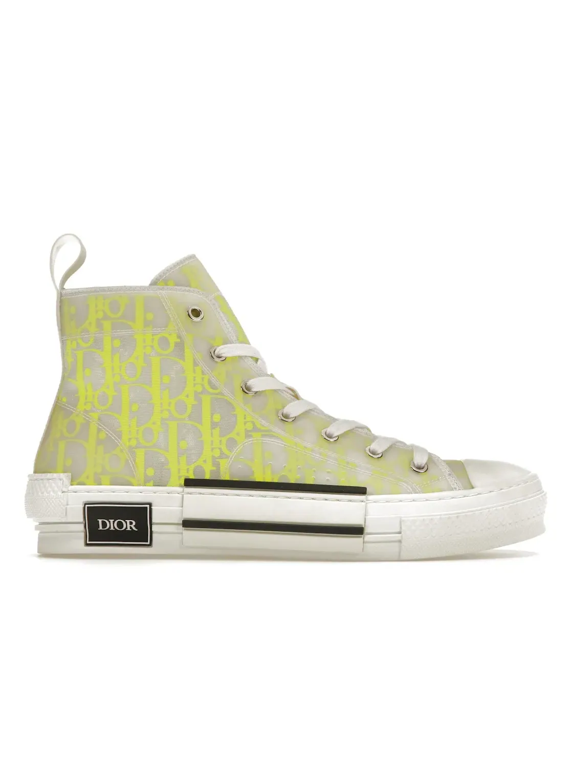 Мужские кроссовки с принтом Dior B23 High Top Dior — изображение 1 из 4, белый/желтый
