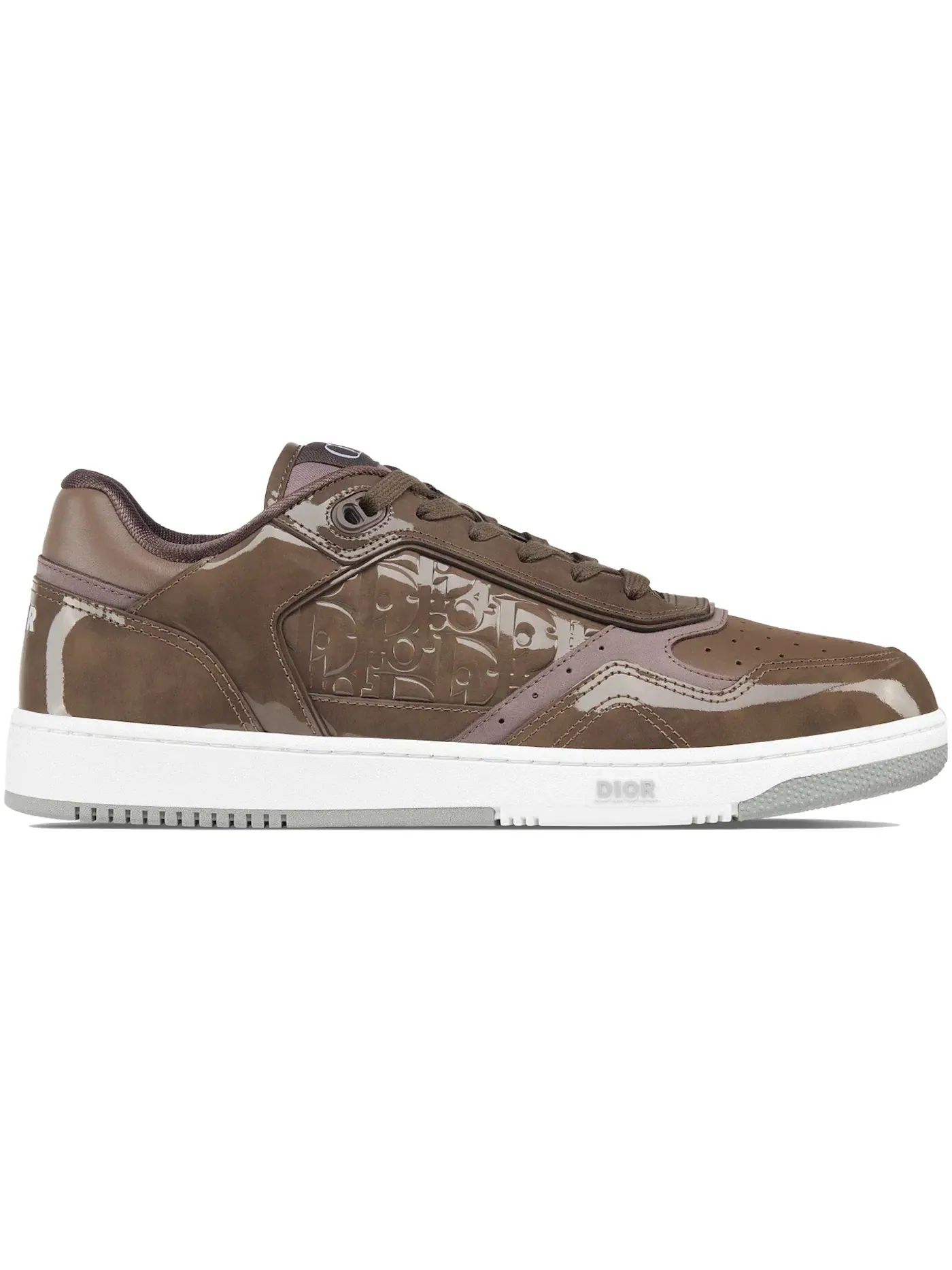 Мужские кроссовки кожаные Dior B27 Low Dior, Plum Patent Calfskin/Dior Oblique Gravity Leather — изображение 1 из 1