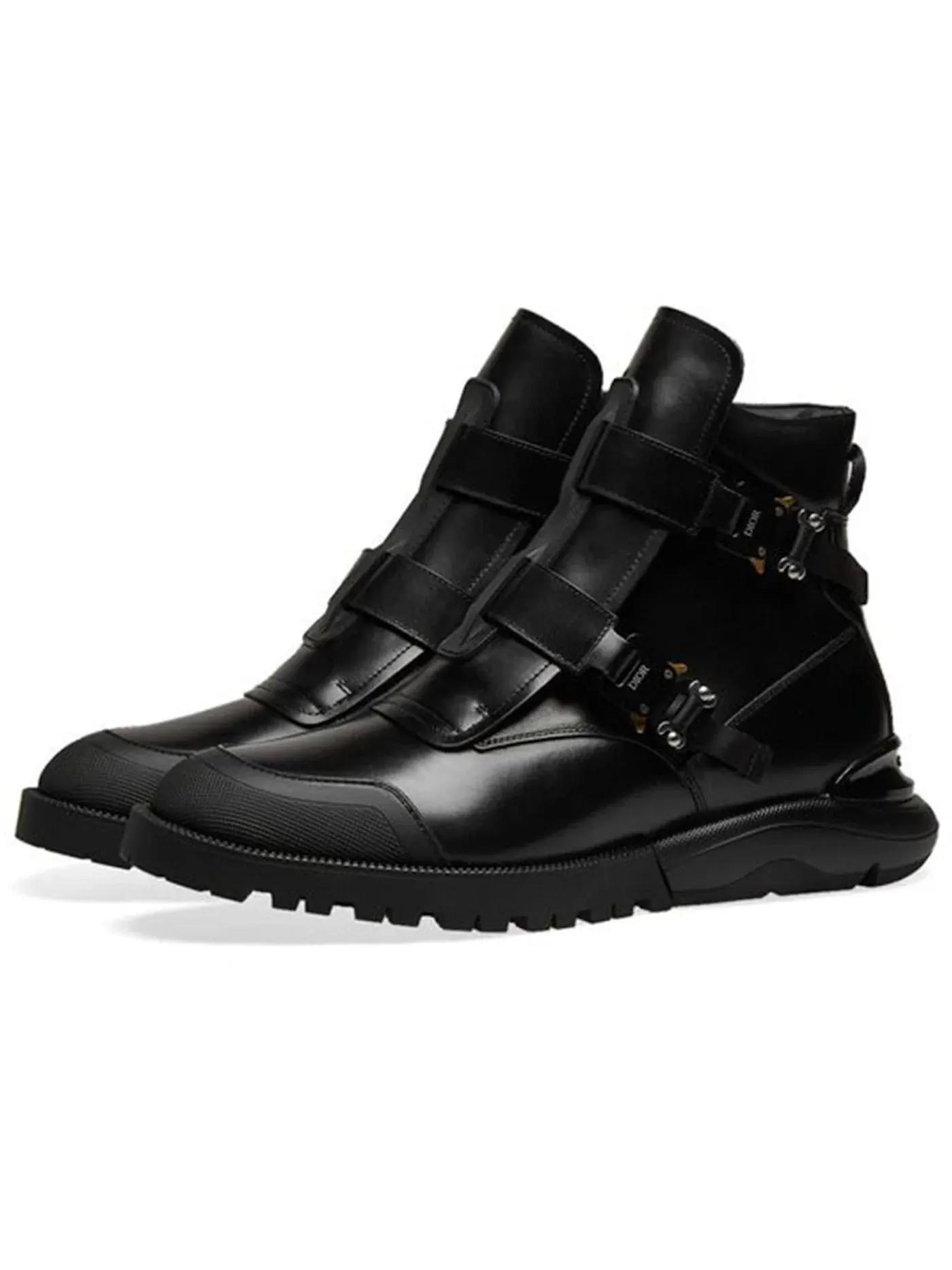 Мужские ботинки Dior Buckle Military Combat Boot — изображение 2 из 3, черный/черный