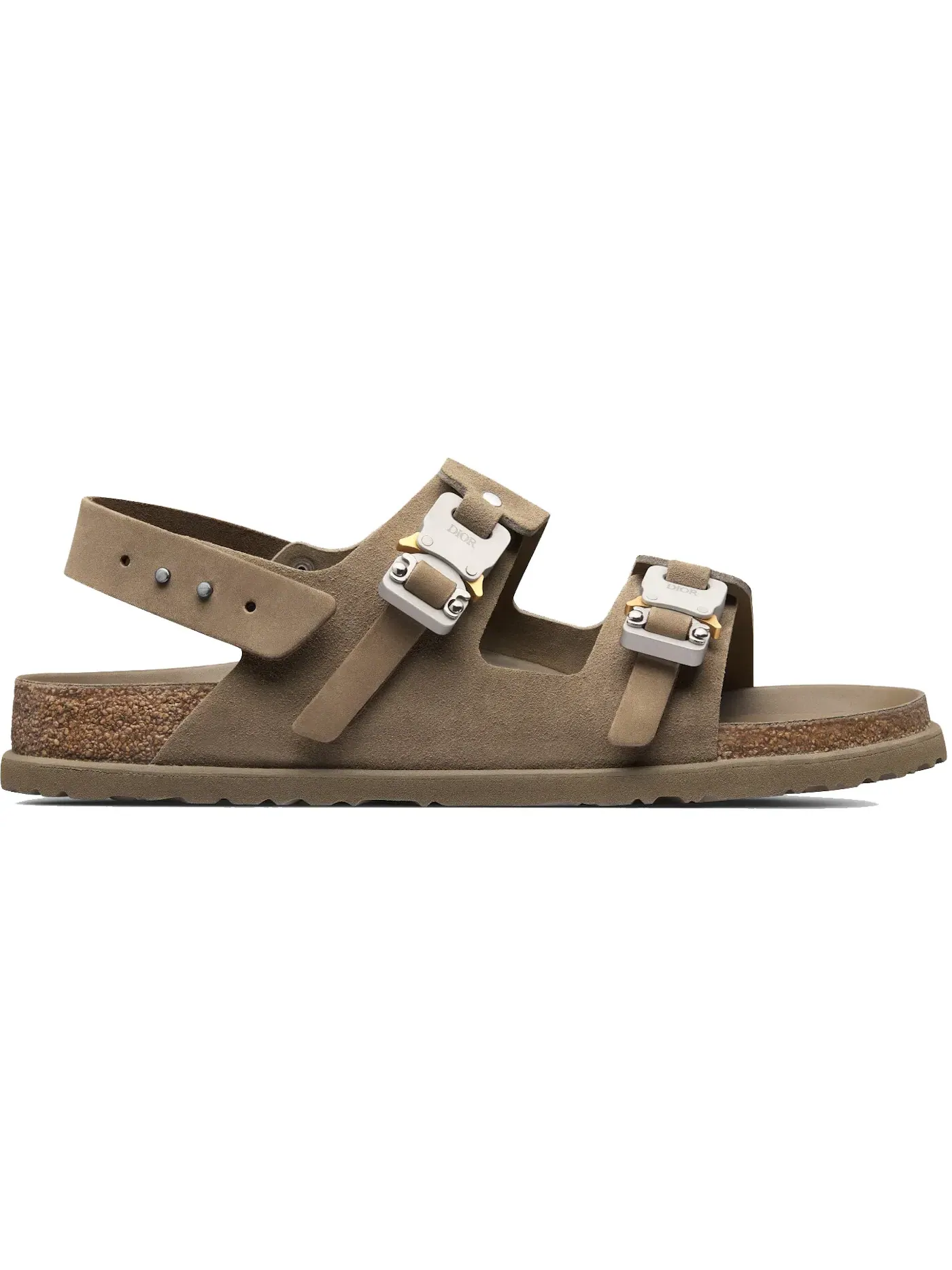 Универсальные сандалии Milano из нубуковой телячьей кожи Dior by Birkenstock Sandale Milano Dior — изображение 1 из 1, хаки