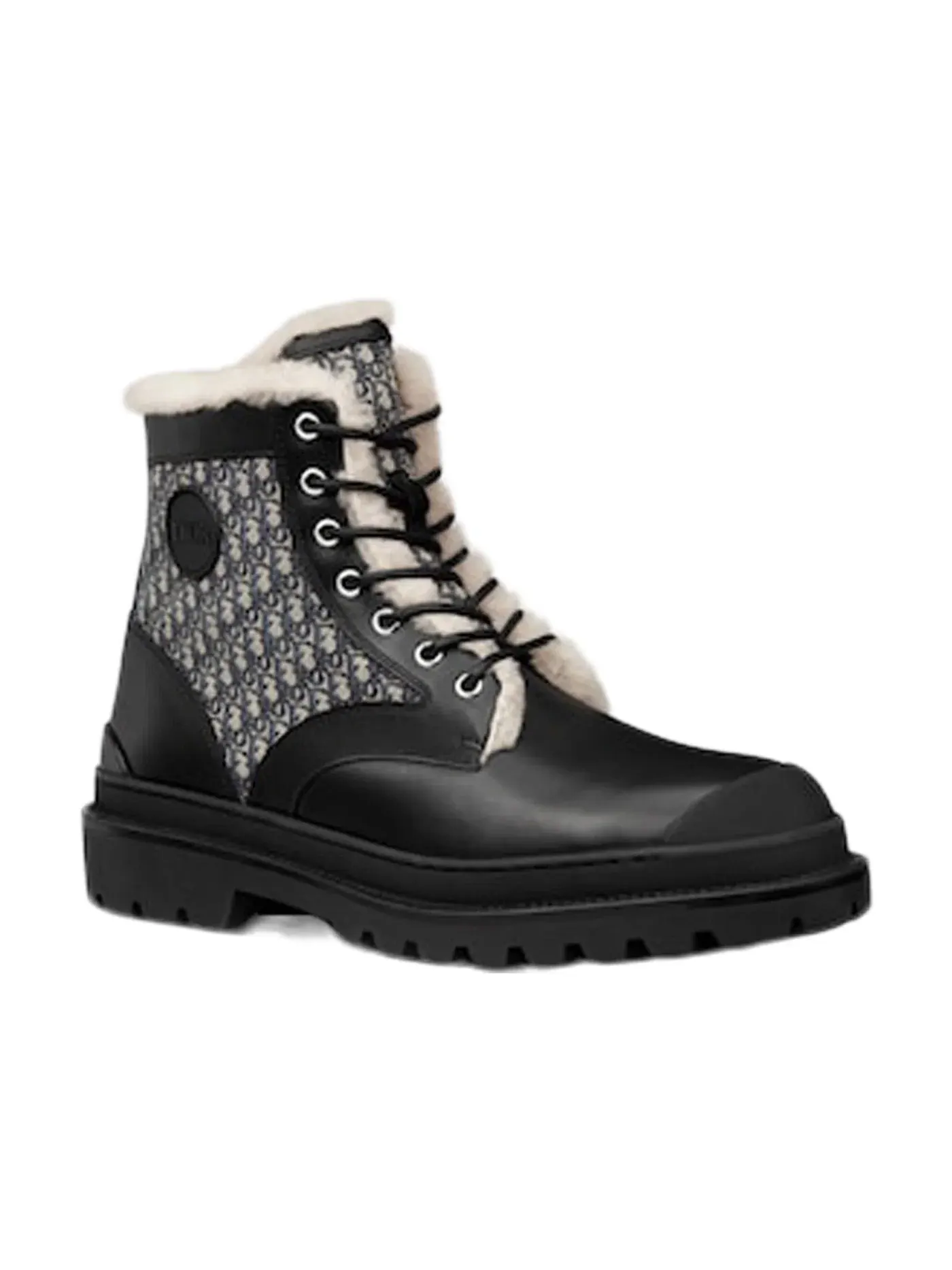 Мужские ботинки с узором Dior Explorer Ankle Boot Dior — изображение 2 из 4, черный/бежевый/черный
