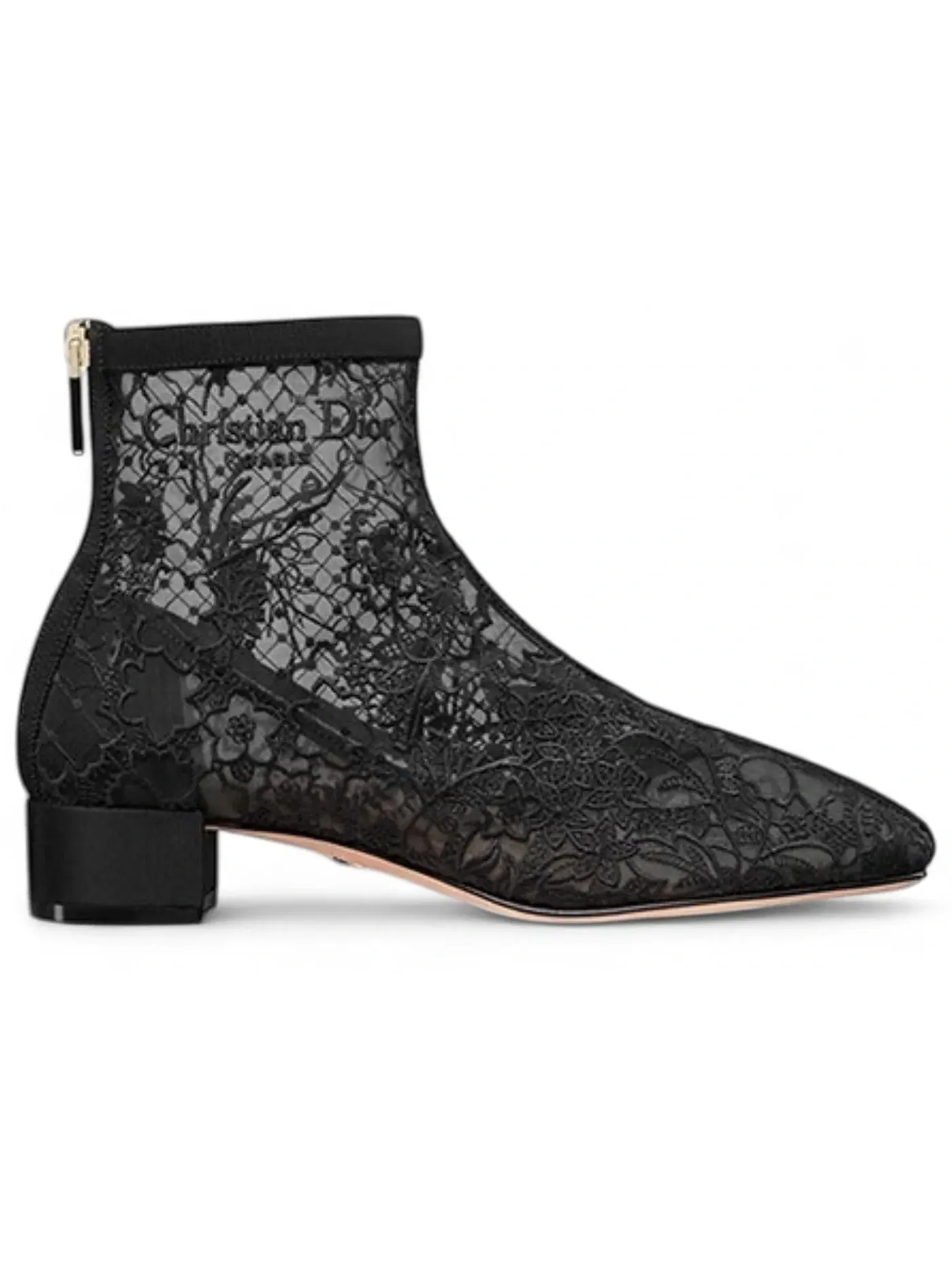 Женские ботильоны на каблуке с прозрачной сеткой и вышивкой Dior Naughtily-D Heeled Ankle Boot — изображение 1 из 1