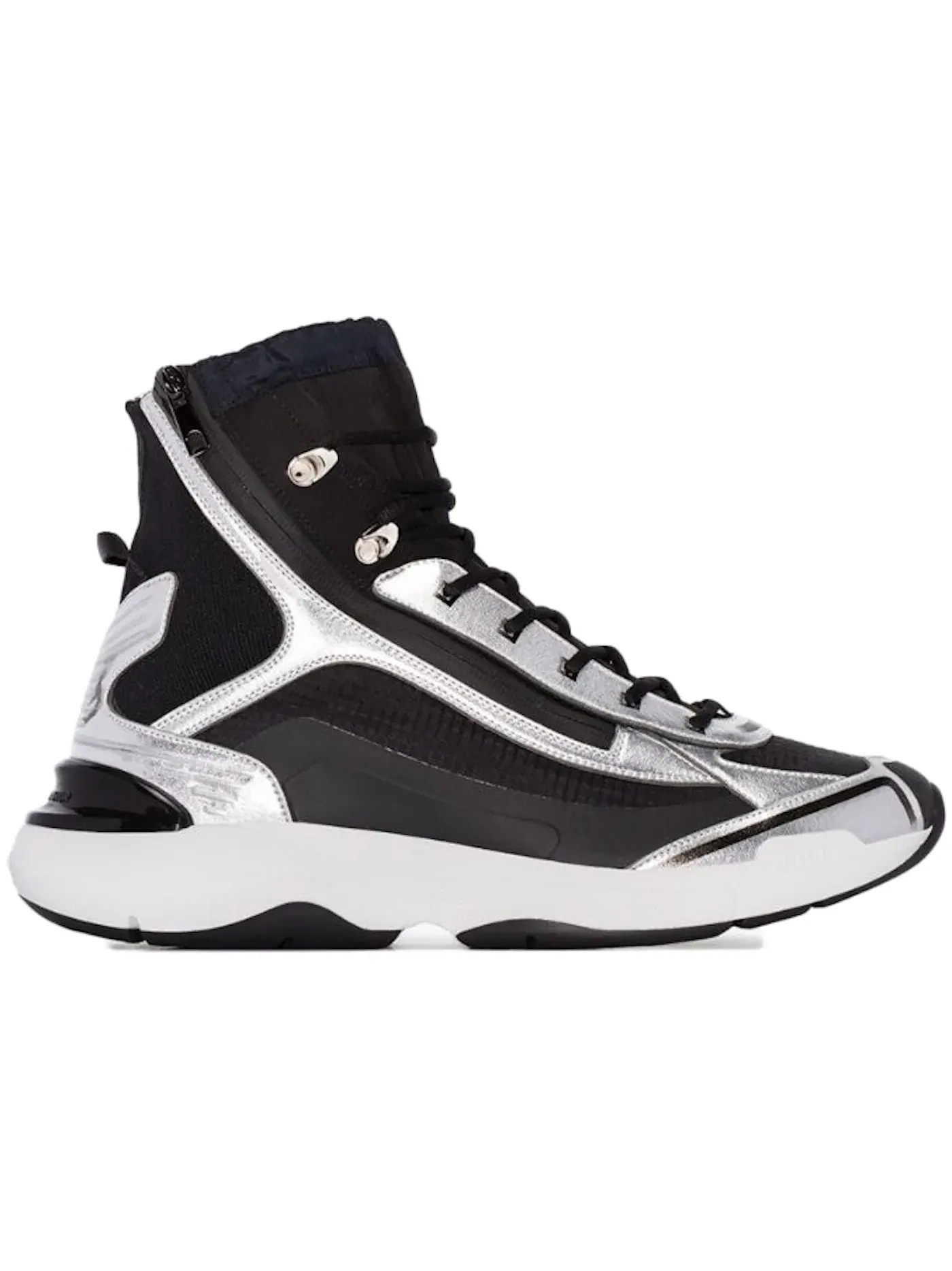 Мужские кроссовки с принтом Dior x Sorayama Zip Up High Top Dior — изображение 1 из 1, черный/серебристый