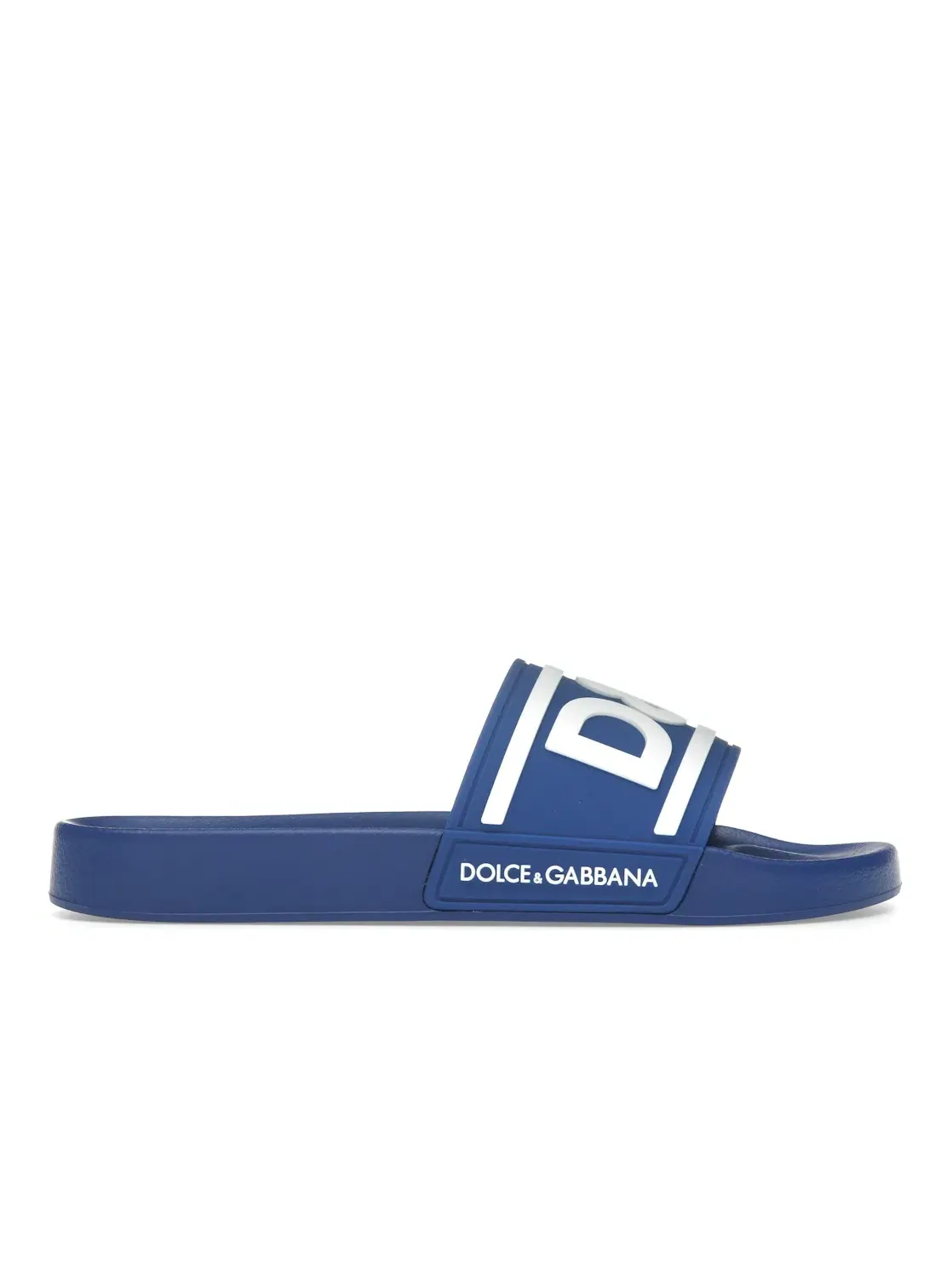 Мужские шлепанцы с логотипом Dolce & Gabbana Beachwear Sliders Dolce & Gabbana — изображение 1 из 4, синий/белый