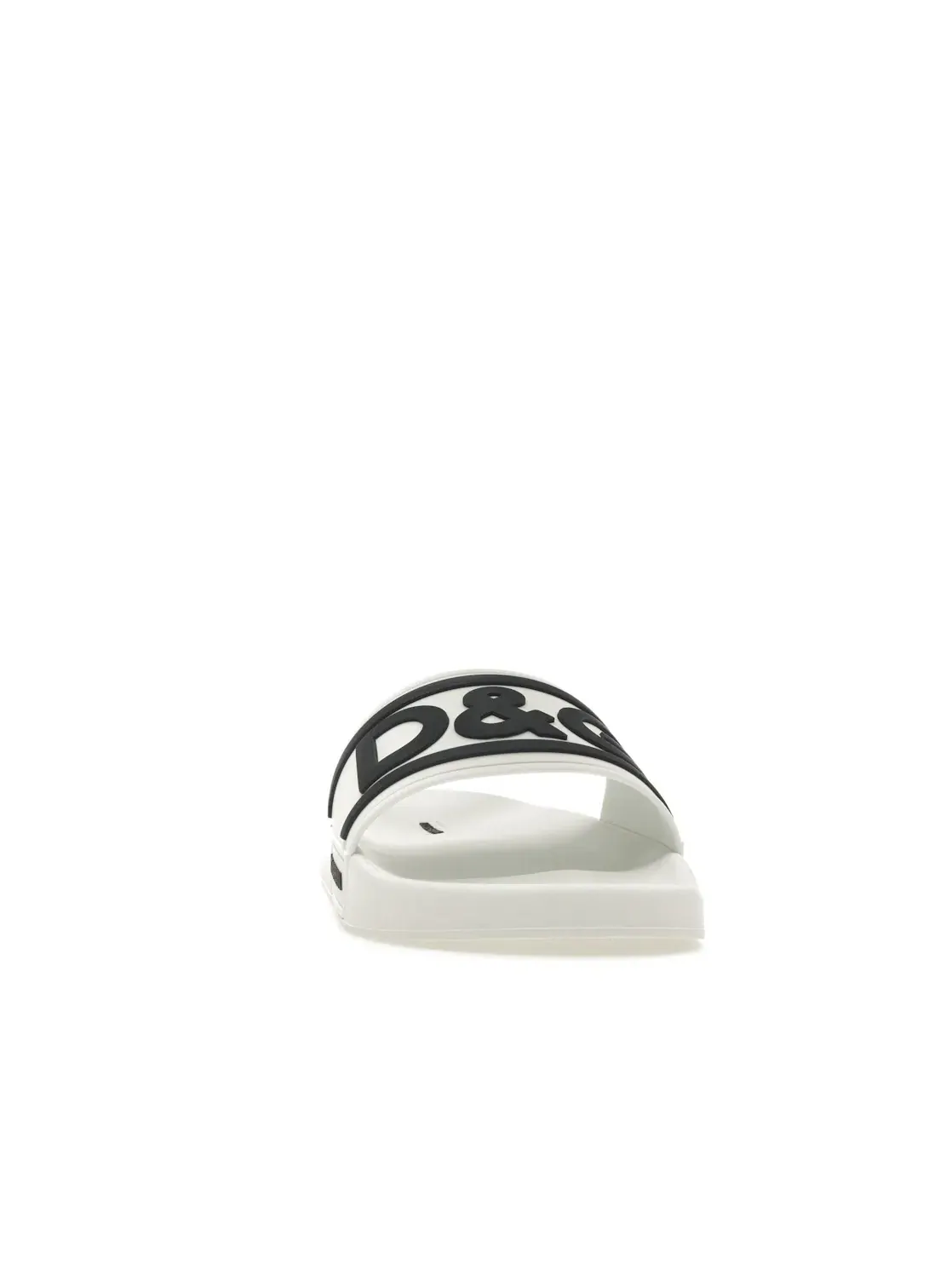 Мужские шлепанцы с логотипом Dolce & Gabbana Beachwear Sliders Dolce & Gabbana — изображение 2 из 4, белый/черный