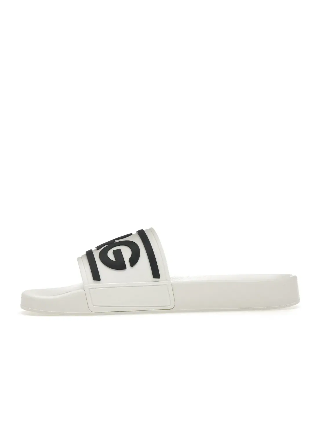 Мужские шлепанцы с логотипом Dolce & Gabbana Beachwear Sliders Dolce & Gabbana — изображение 3 из 4, белый/черный
