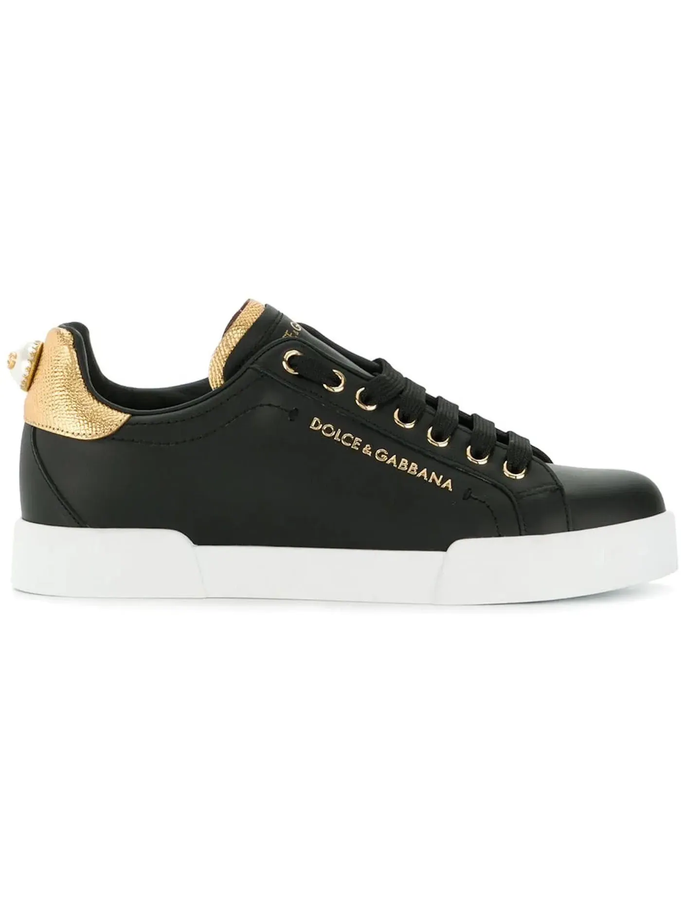 Женские кроссовки Portofino Dolce & Gabbana — изображение 1 из 1, черный/золотистый