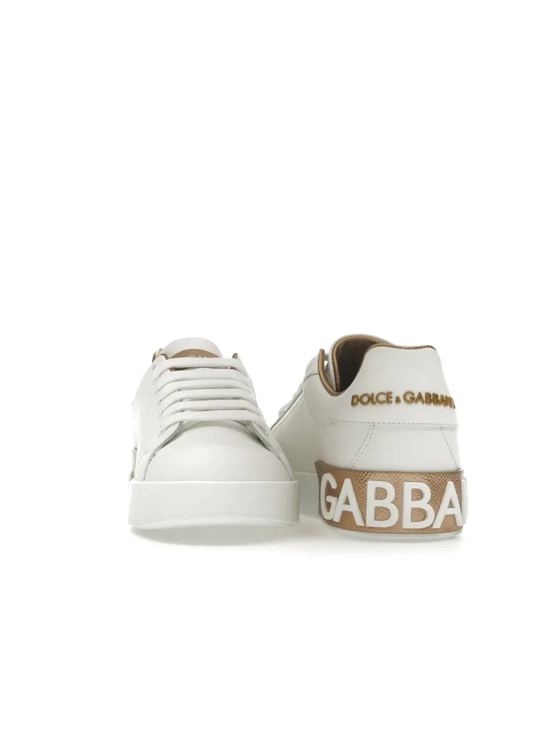 Женские кроссовки белые Dolce & Gabbana Portofino — изображение 4 из 4, белый/золотистый