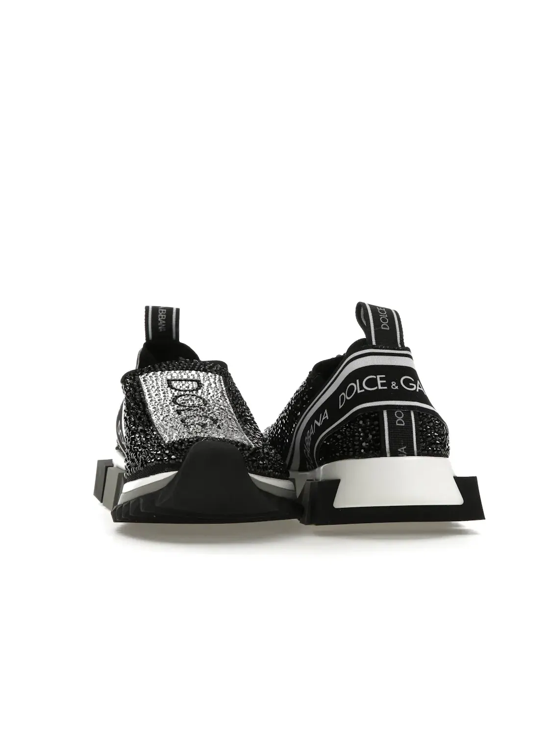 Женские кроссовки с кристаллами Dolce & Gabbana Sorrento Slip On — изображение 4 из 4, черный/белый