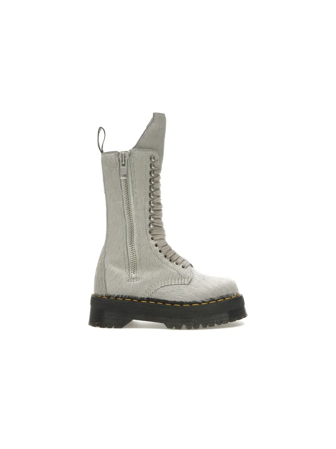 Ботинки Dr. Martens 1918 Ro Hair On Lace Up Strobe Calf Length Platform Boot — изображение 1 из 4, серебристый
