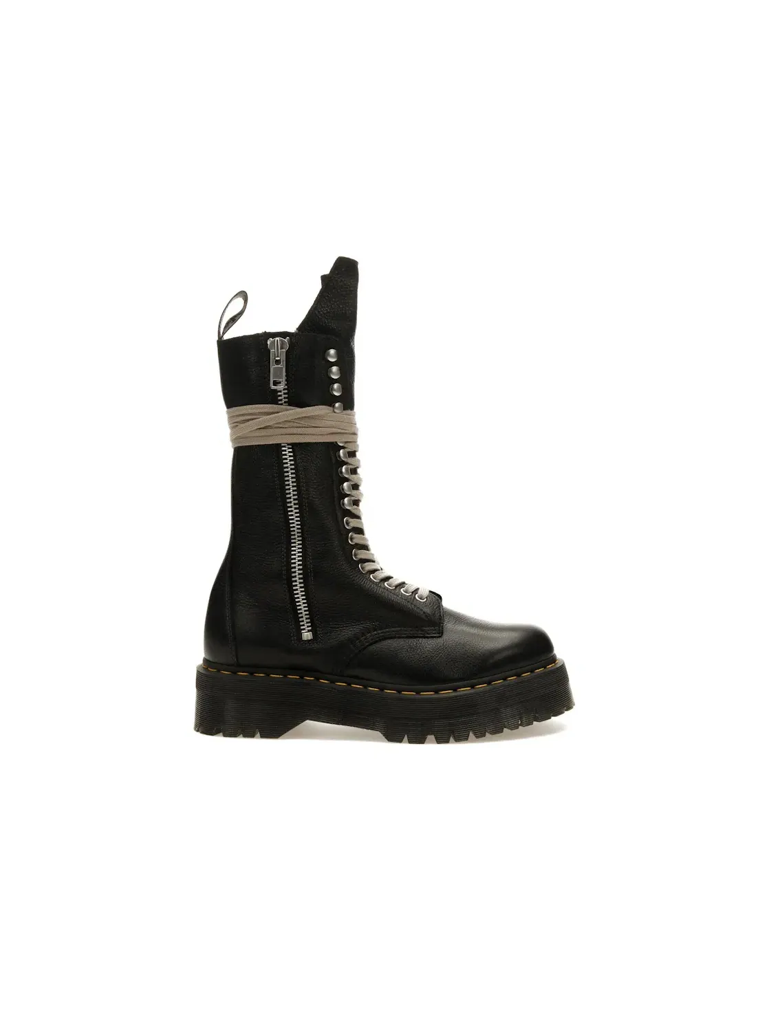 Ботинки Dr. Martens 1918 Quad Leather Sole Calf Length Boot, черные, на кожаной подошве — изображение 1 из 4