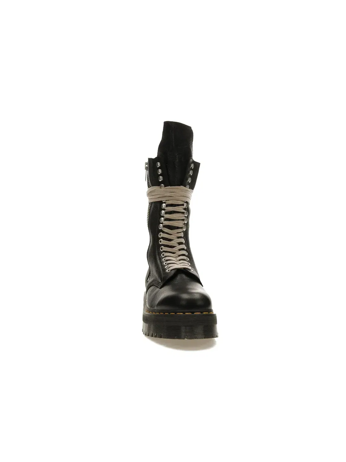 Ботинки Dr. Martens 1918 Quad Leather Sole Calf Length Boot, черные, на кожаной подошве — изображение 2 из 4
