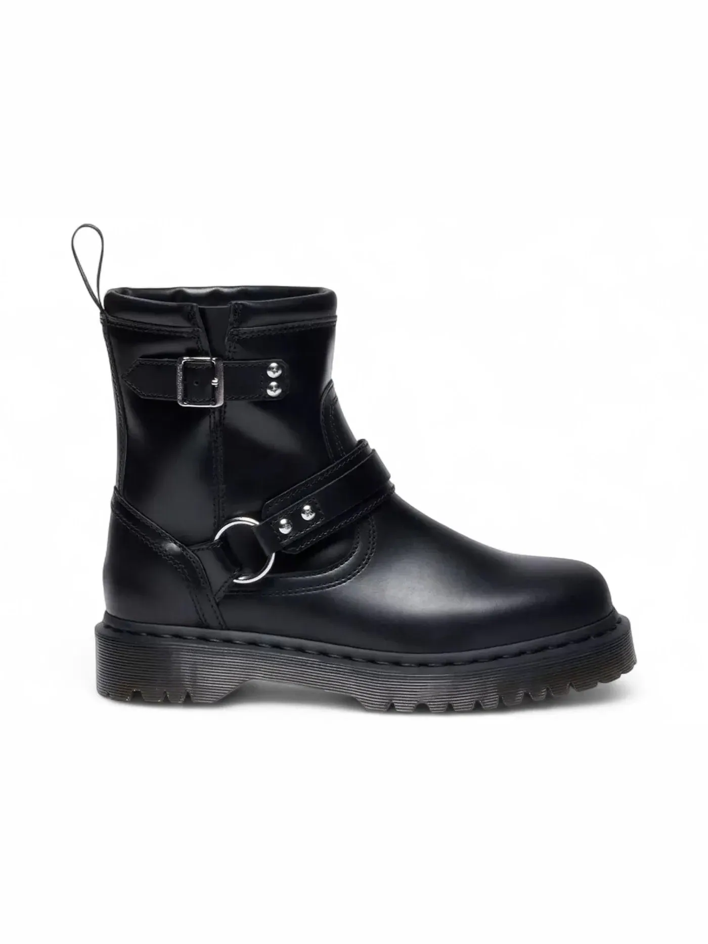 Ботинки мужские Dr. Martens Anistone Harness Orleans, кожаные, байкерские — изображение 1 из 1, черный