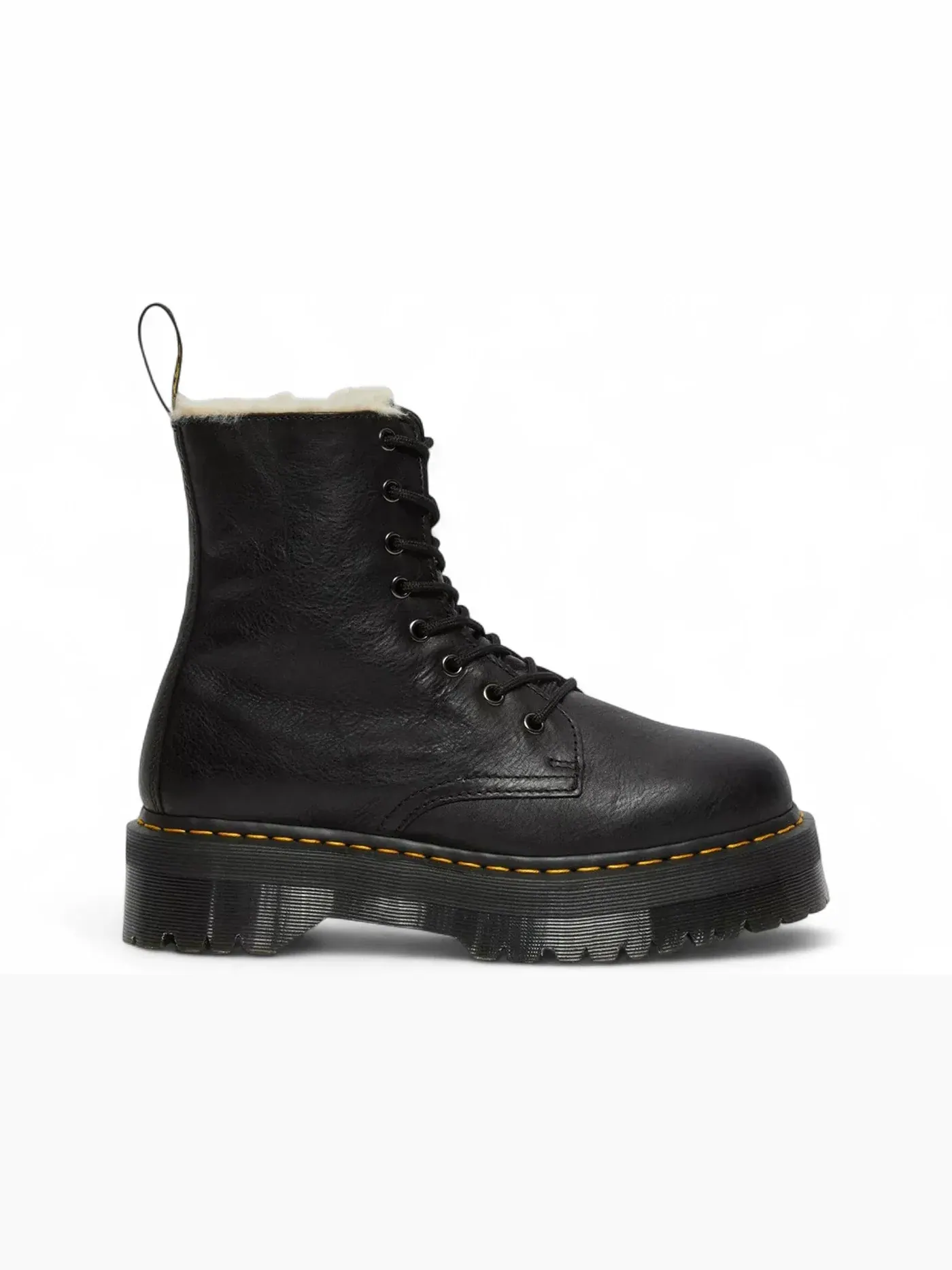 Ботинки Dr. Martens Jadon Faux Fur Lined Pisa Leather Platform Lace Up Boot — изображение 1 из 1, черный