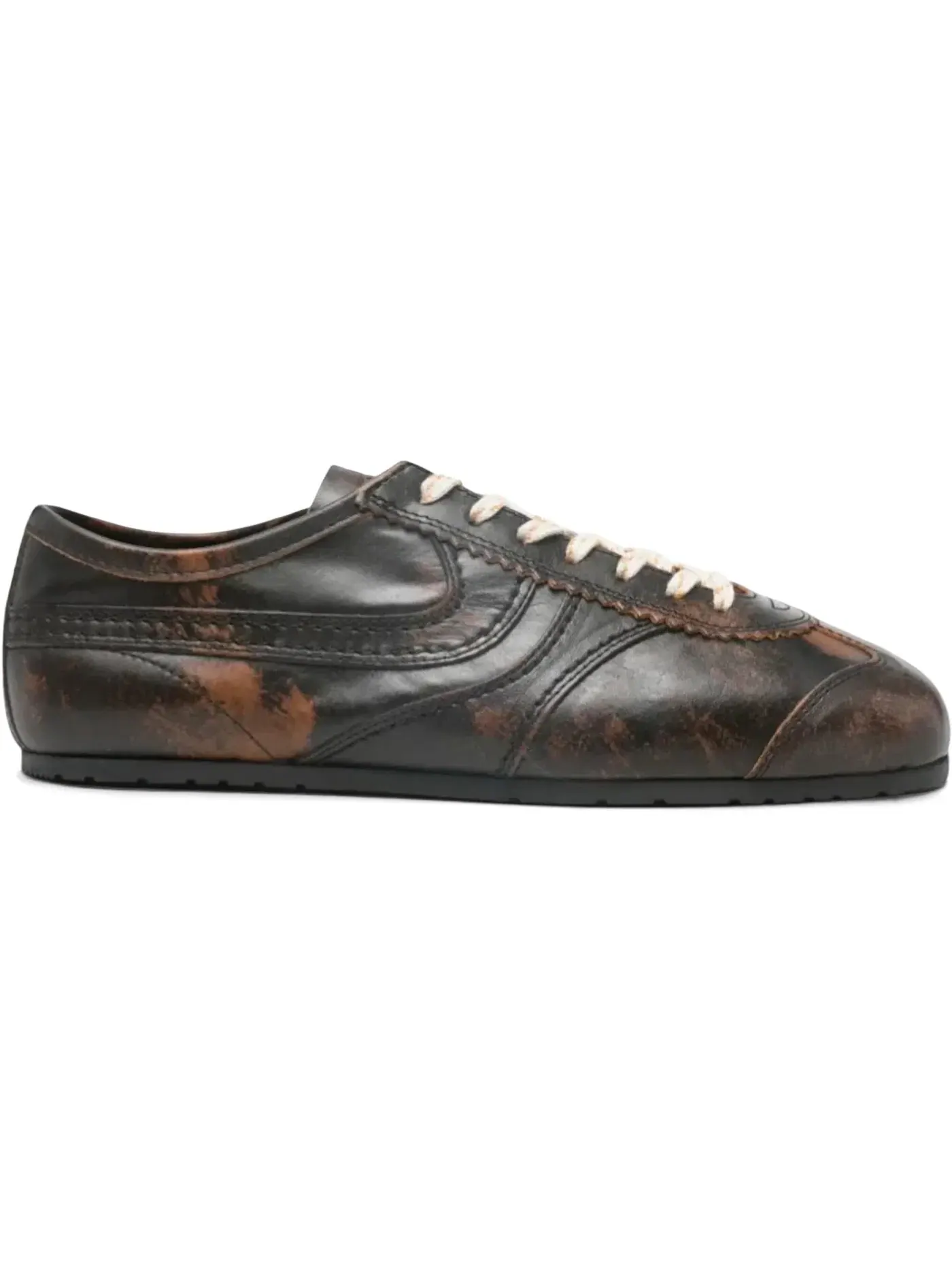 Женские кожаные кроссовки Dries Van Noten — изображение 1 из 1, бежевый