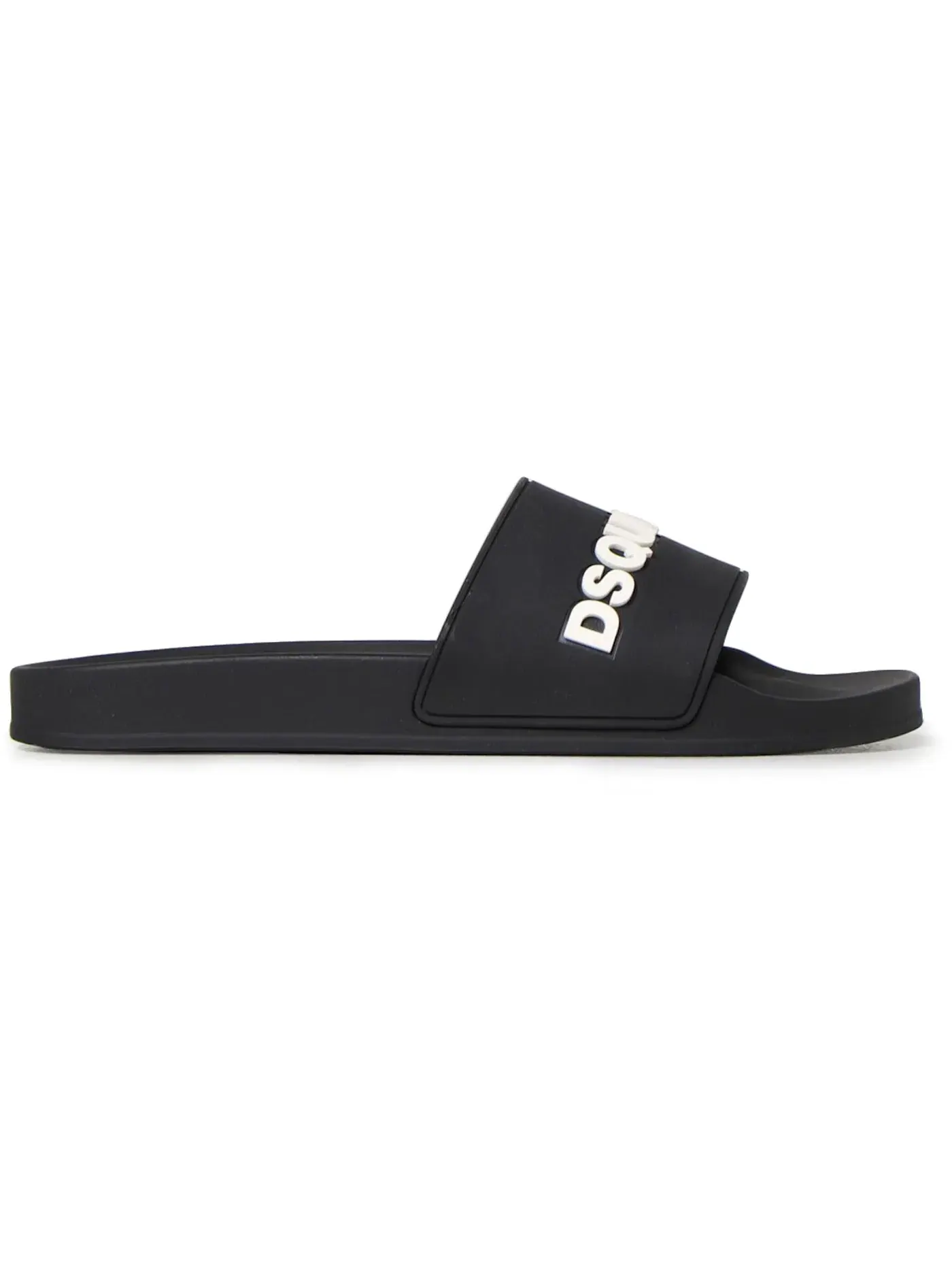 Мужские шлепанцы с логотипом Dsquared2 Logo Pool Slides Dsquared2 — изображение 1 из 2, черный/белый/черный