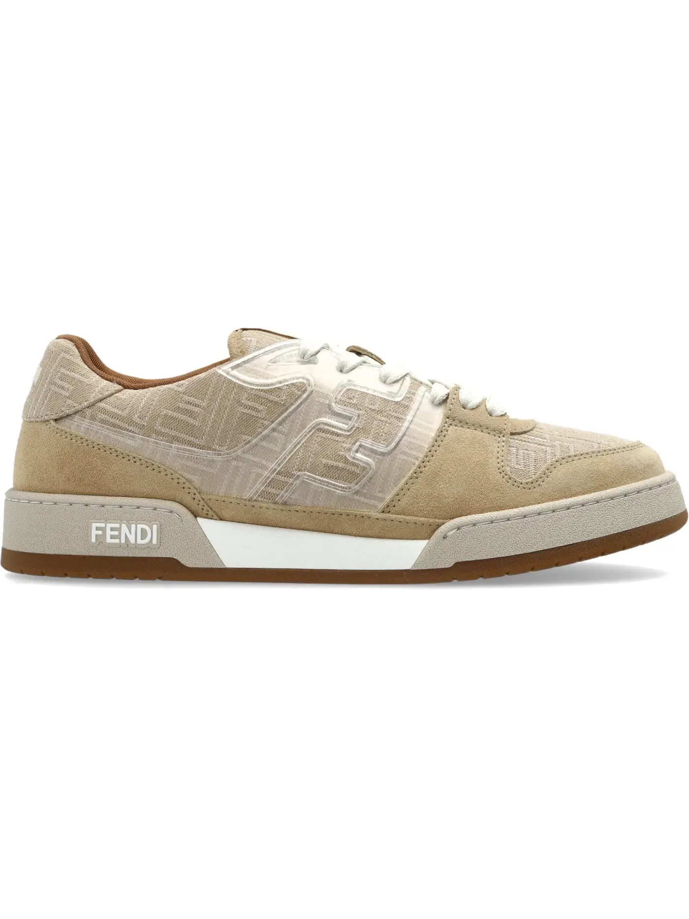 Мужские кроссовки с жаккардовым принтом Fendi Match Jacquard Low Fendi — изображение 1 из 1, бежевый