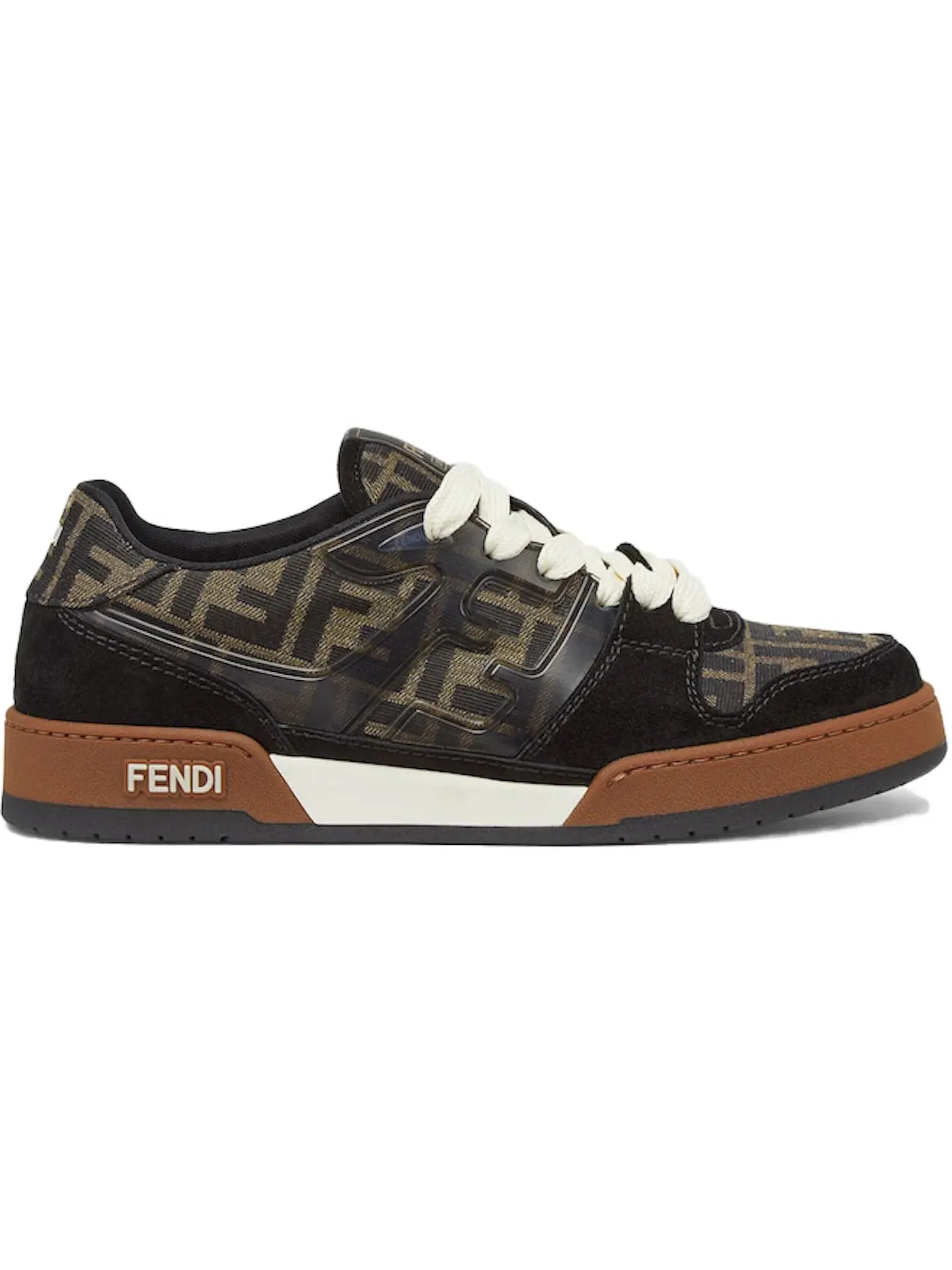 Мужские кроссовки с принтом Fendi Match Low Fendi — изображение 1 из 1, коричневый/черный