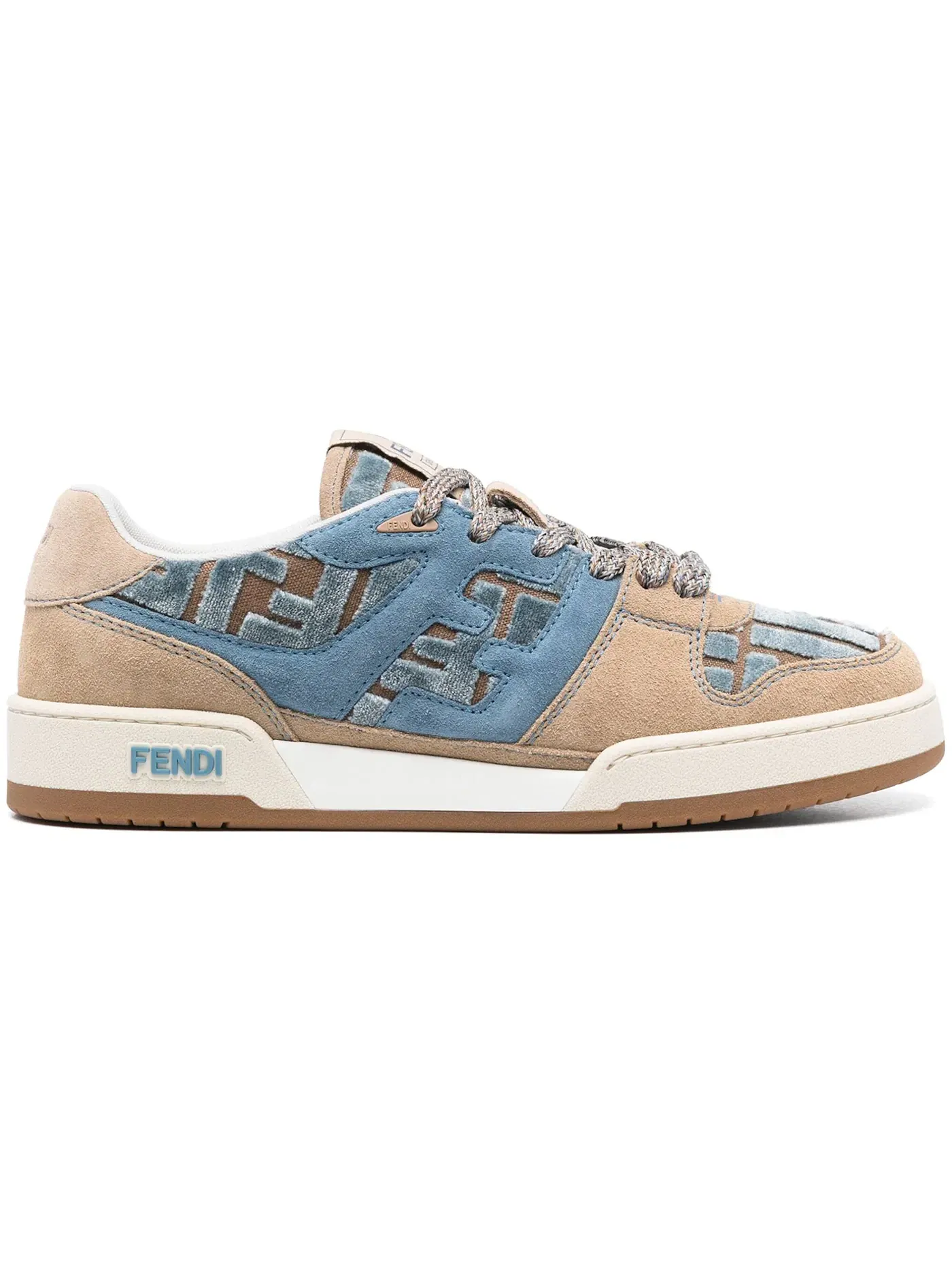 Женские кроссовки Lifestyle Fendi Match Low Fendi — изображение 1 из 1, синий/бежевый