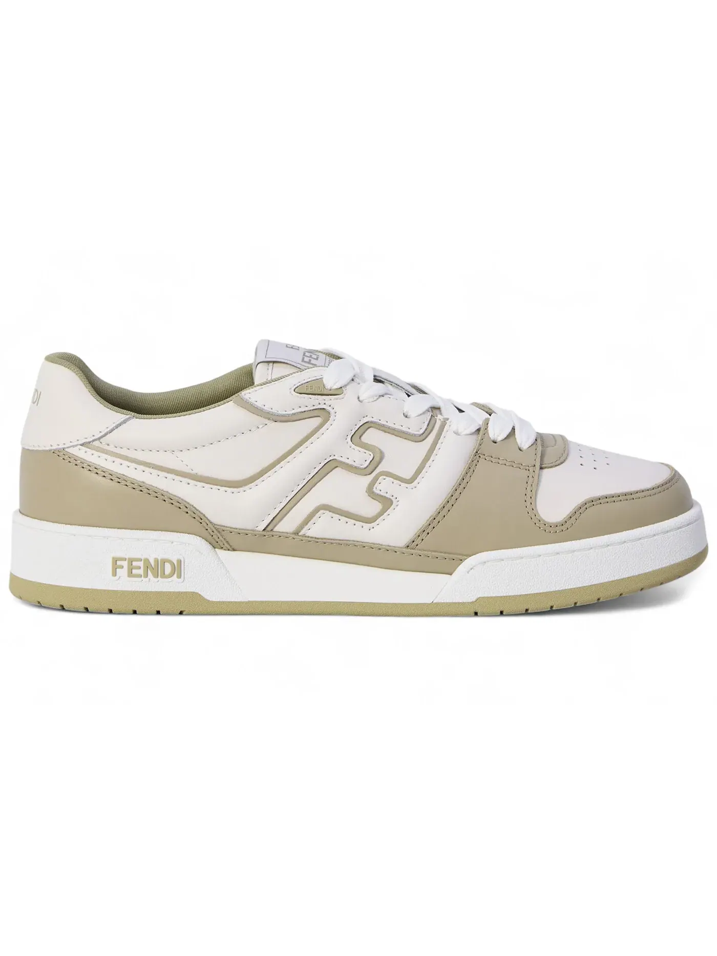 Мужские кроссовки Lifestyle Fendi Match Low Fendi — изображение 1 из 1, белый/хаки