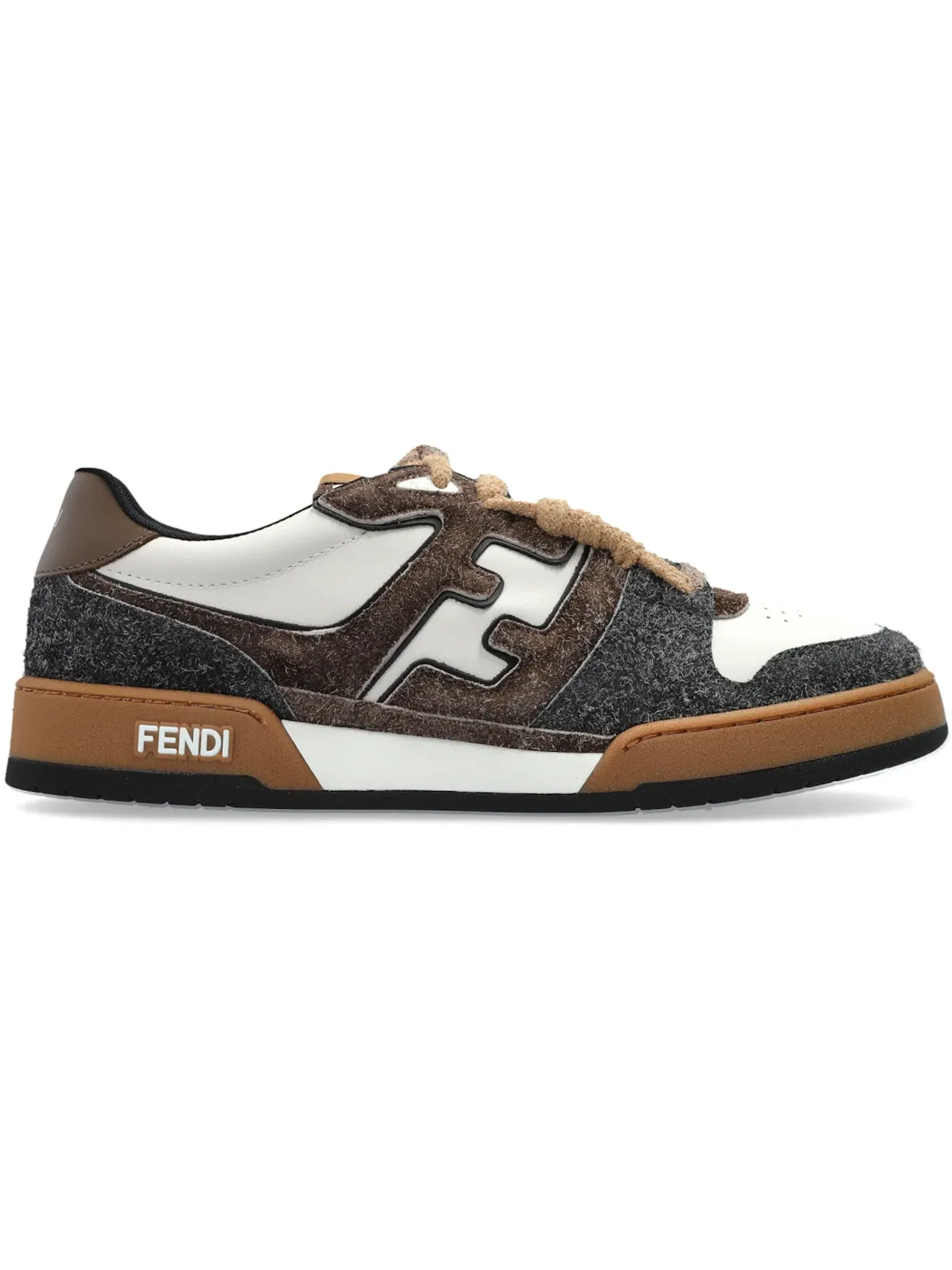 Мужские кроссовки Fendi Match Fendi — изображение 1 из 1, белый/коричневый