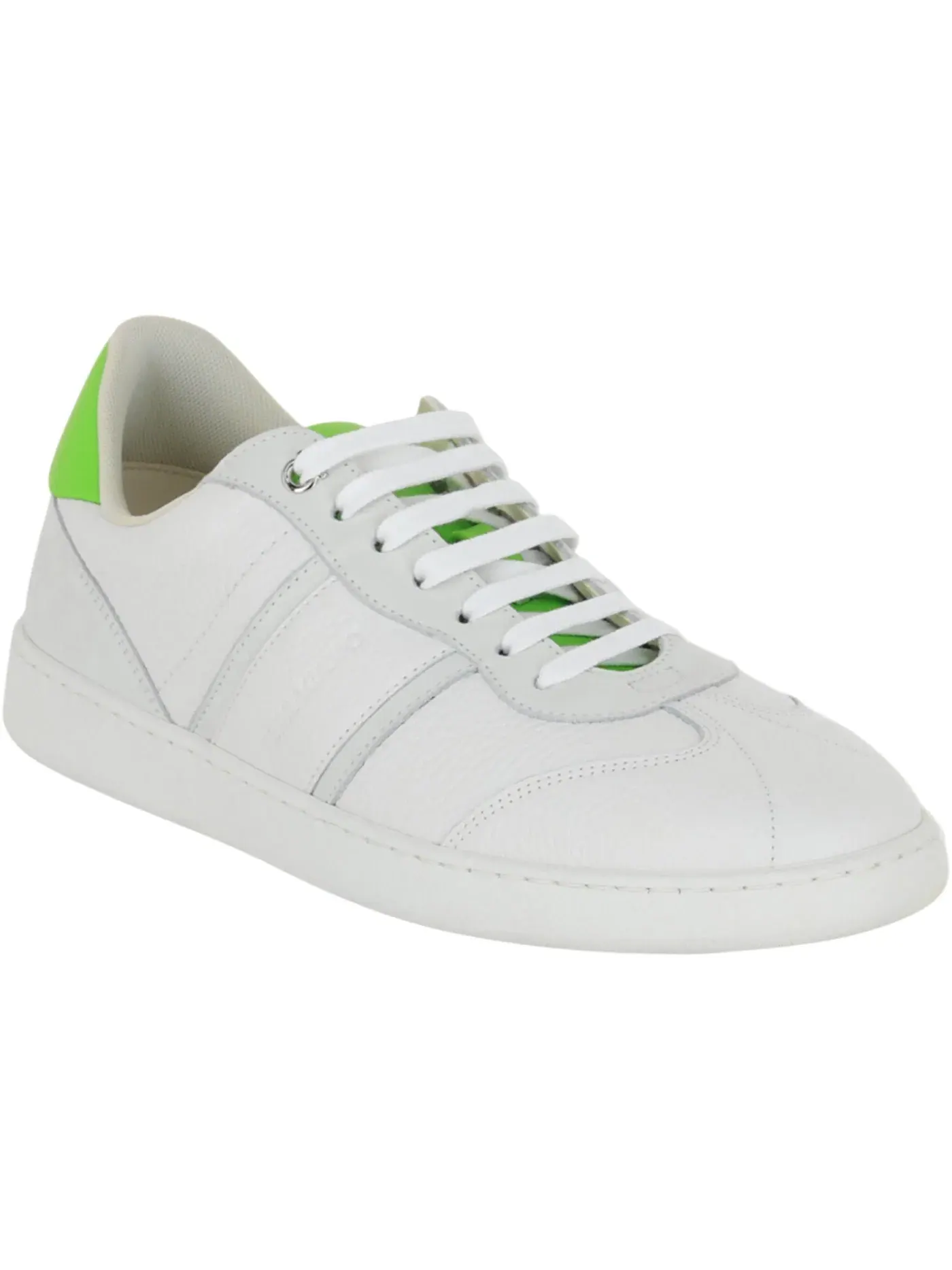 Мужские кеды на низком подъеме Ferragamo Achille 1 Leather Low-Top Sneakers — изображение 2 из 3, зеленый