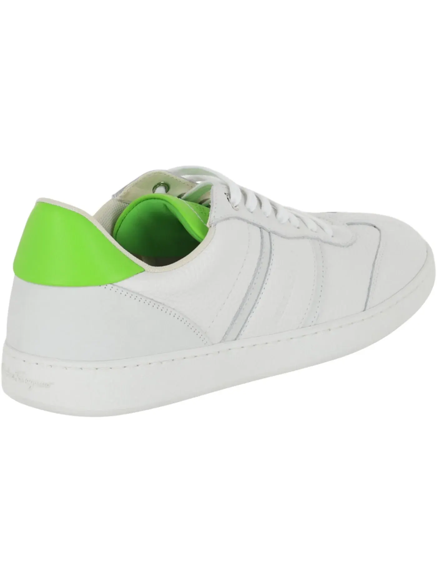 Мужские кеды на низком подъеме Ferragamo Achille 1 Leather Low-Top Sneakers — изображение 3 из 3, зеленый