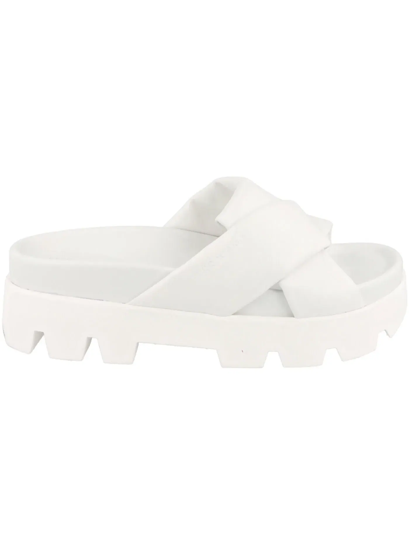 Женские сандалии-слайды с массивной подошвой Ferragamo Air Lug Leather Slides — изображение 1 из 3, белый