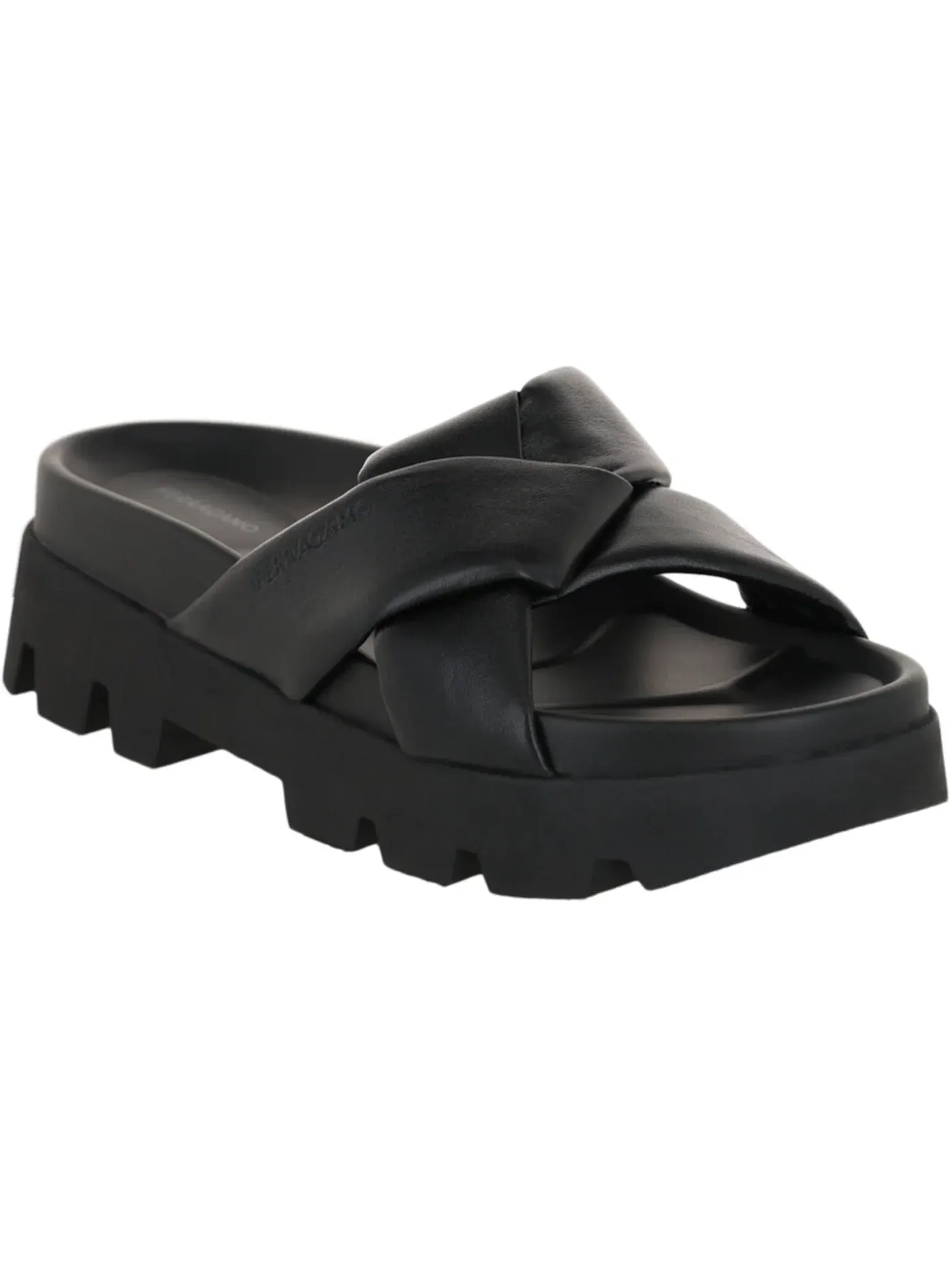 Женские сандалии с рельефной подошвой Ferragamo Air Lug Leatherandals Ferragamo — изображение 2 из 3, черный