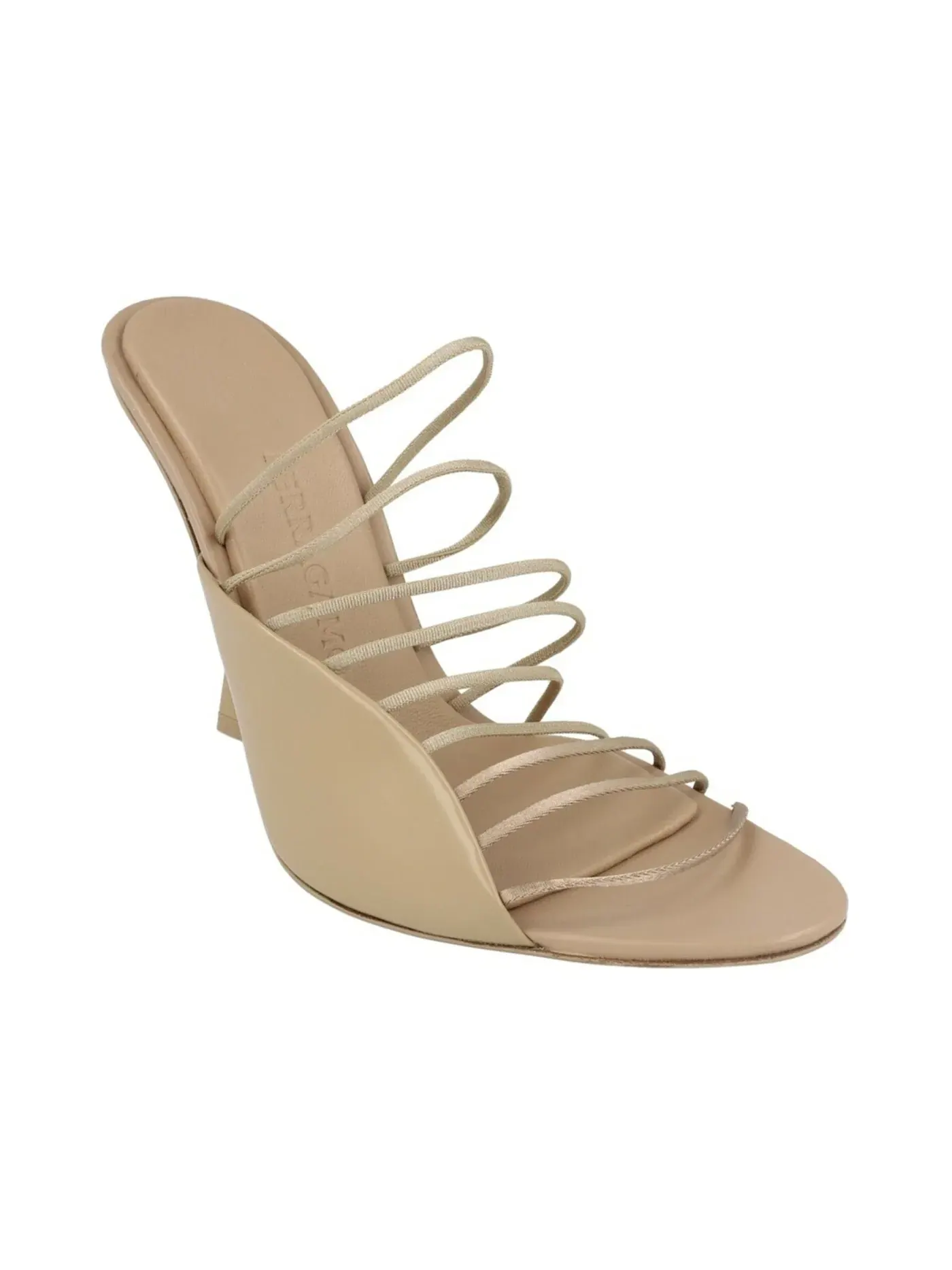 Женские босоножки на каблуке Altaire Ferragamo — изображение 2 из 3, бежевый хаки