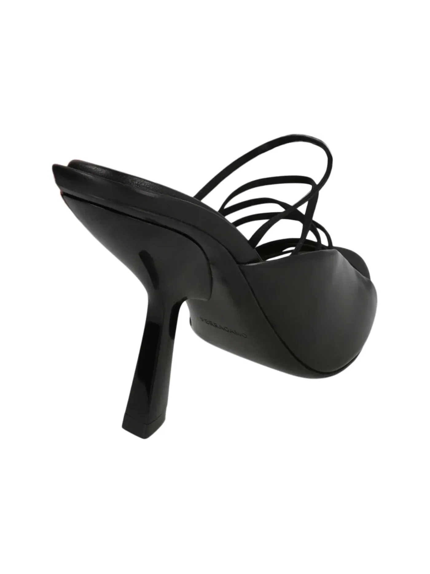Женские босоножки на каблуке с ремешками Ferragamo Altaire Strappy Sandals — изображение 3 из 3, черный
