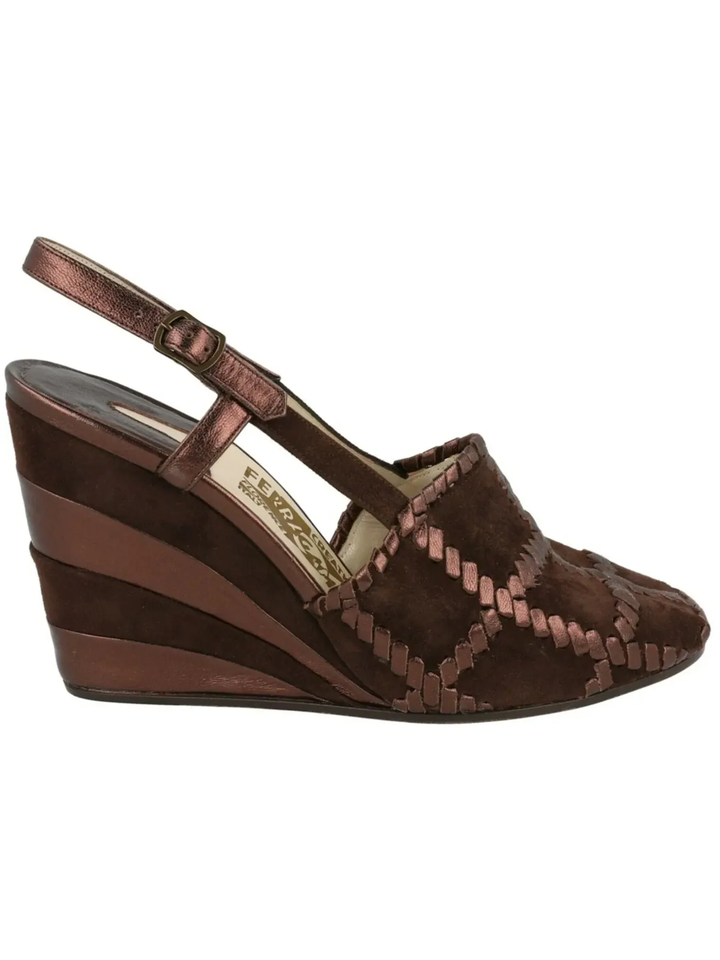 Женские туфли-лодочки на каблуке с ремешком Ferragamo Arlequin Archive Limited Edition 1947 Slingbacks — изображение 1 из 3