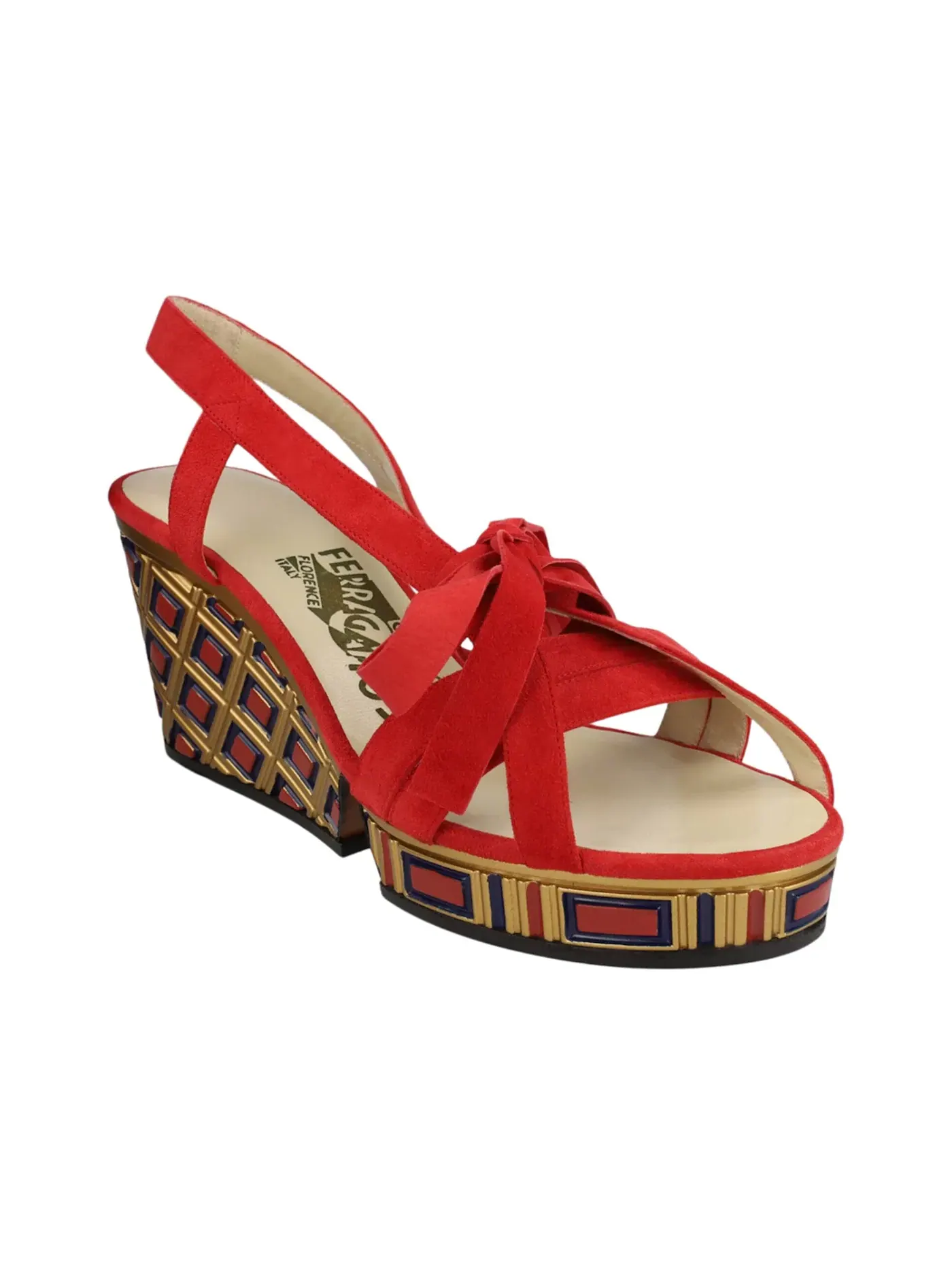 Женские туфли на танкетке с ремешком Ferragamo Avanguardie Archive Limited Edition 1940's Wedges — изображение 2 из 3