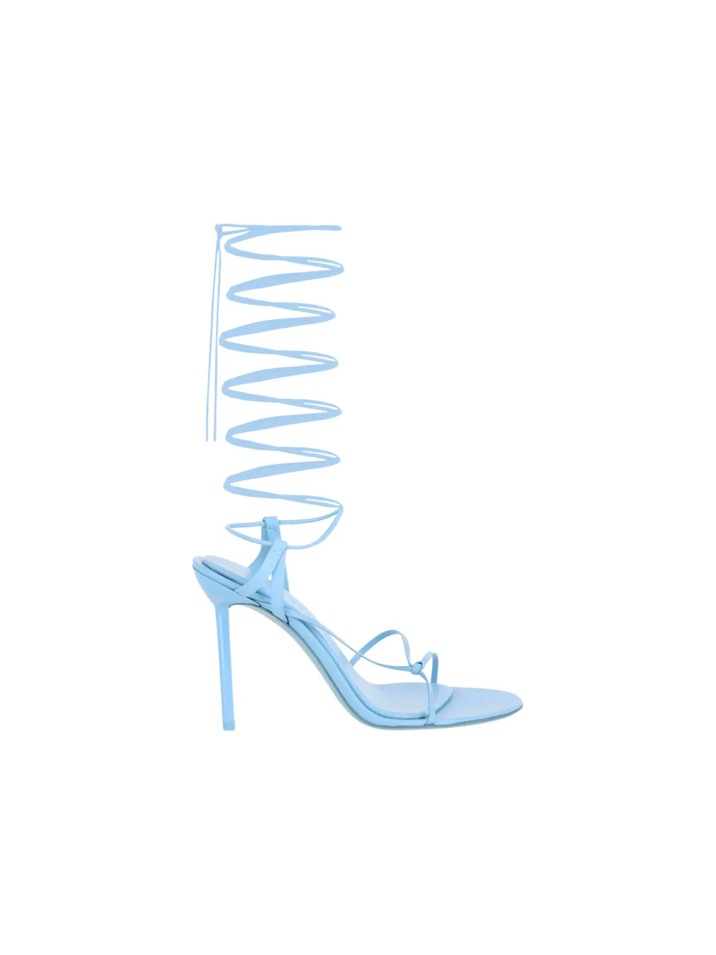 Женские босоножки с ремешком Ferragamo Azha X5 Wrap Tie Heels — изображение 1 из 3, синий