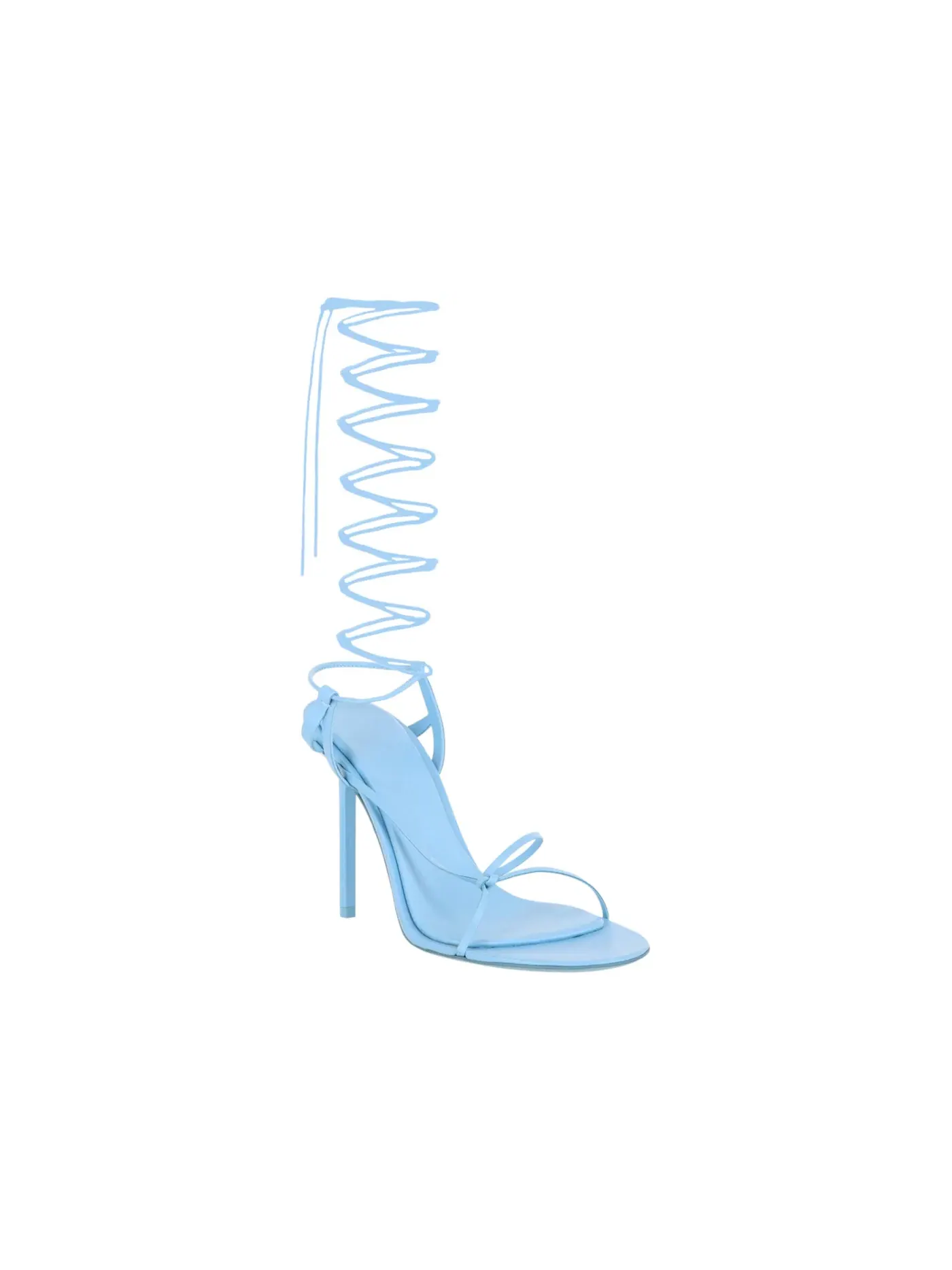 Женские босоножки с ремешком Ferragamo Azha X5 Wrap Tie Heels — изображение 2 из 3, синий