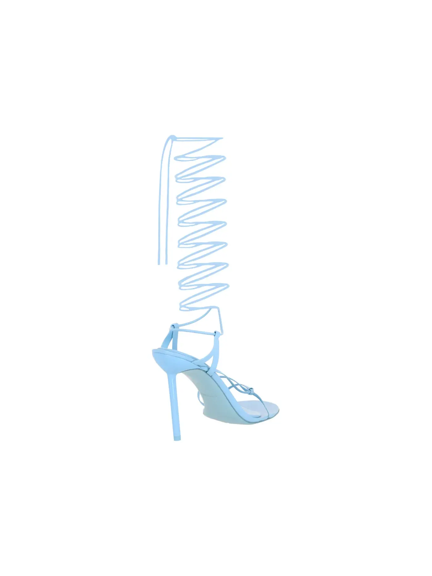Женские босоножки с ремешком Ferragamo Azha X5 Wrap Tie Heels — изображение 3 из 3, синий