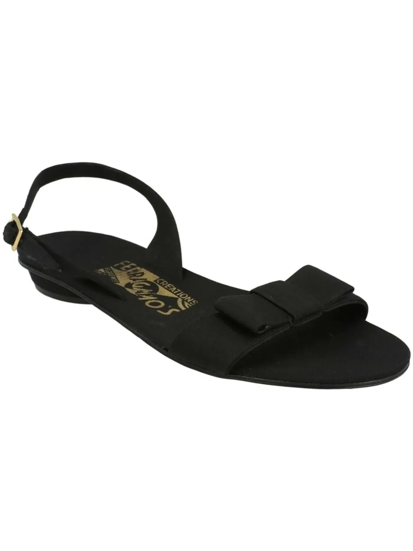 Женские сандалии с принтом Ferragamo Capri Archive Limited Edition 1960's Sandals Ferragamo — изображение 2 из 3, черный