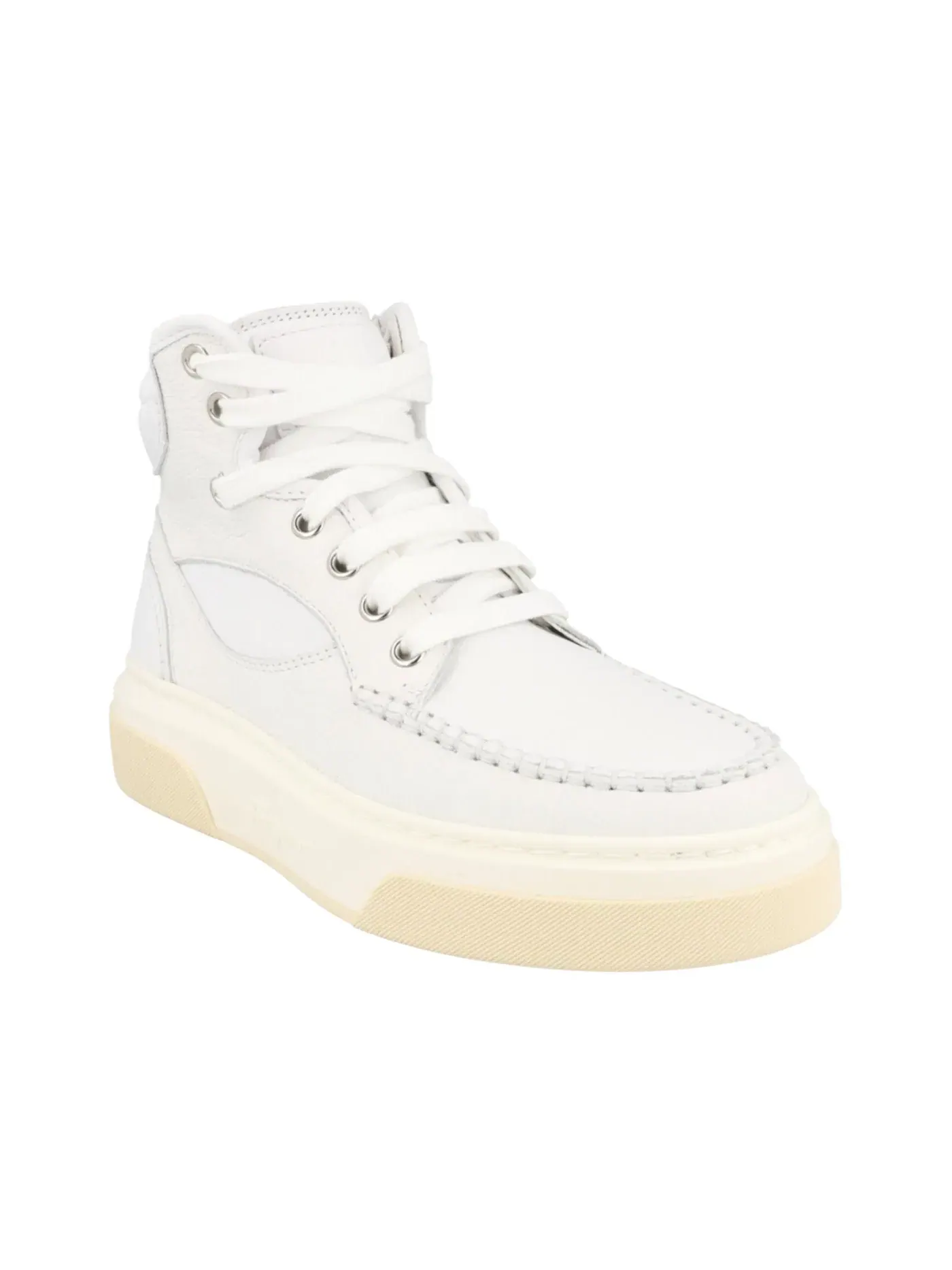 Женские кроссовки высокие с дизайном Ferragamo Cassina High-Top Sneakers Ferragamo — изображение 2 из 3, белый
