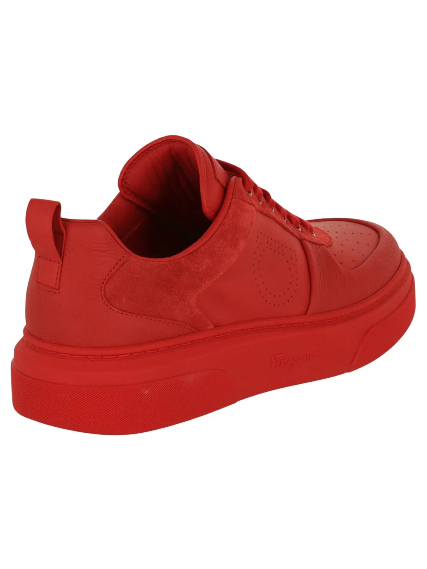 Мужские кроссовки низкие с замшевыми вставками Ferragamo Cassina Low-Top Sneakers Ferragamo — изображение 3 из 3, красный