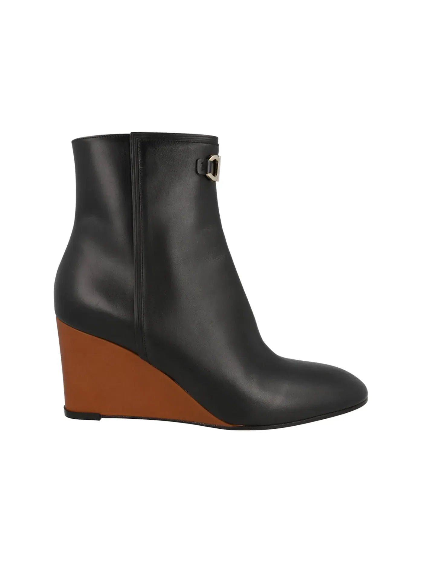 Женские ботинки кожаные Ferragamo Catuja Leather Booties — изображение 1 из 3, черный