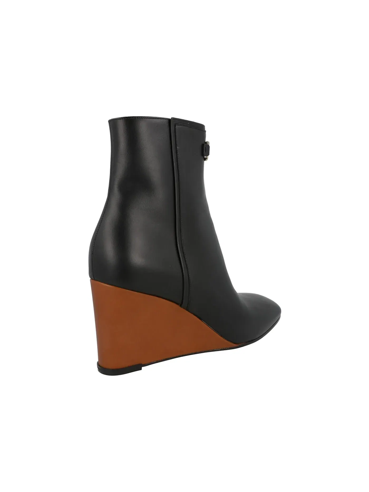 Женские ботинки кожаные Ferragamo Catuja Leather Booties — изображение 3 из 3, черный
