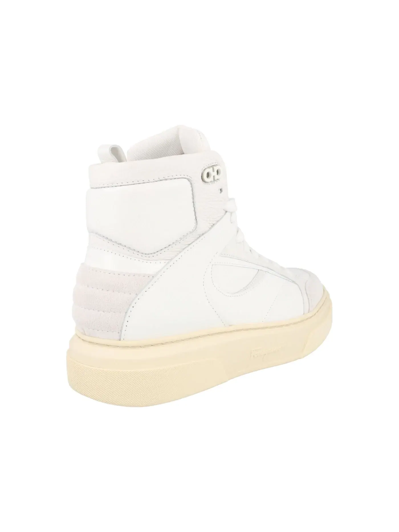 Мужские кроссовки кожаные Ferragamo Cassio Leather High Top — изображение 3 из 3, белый