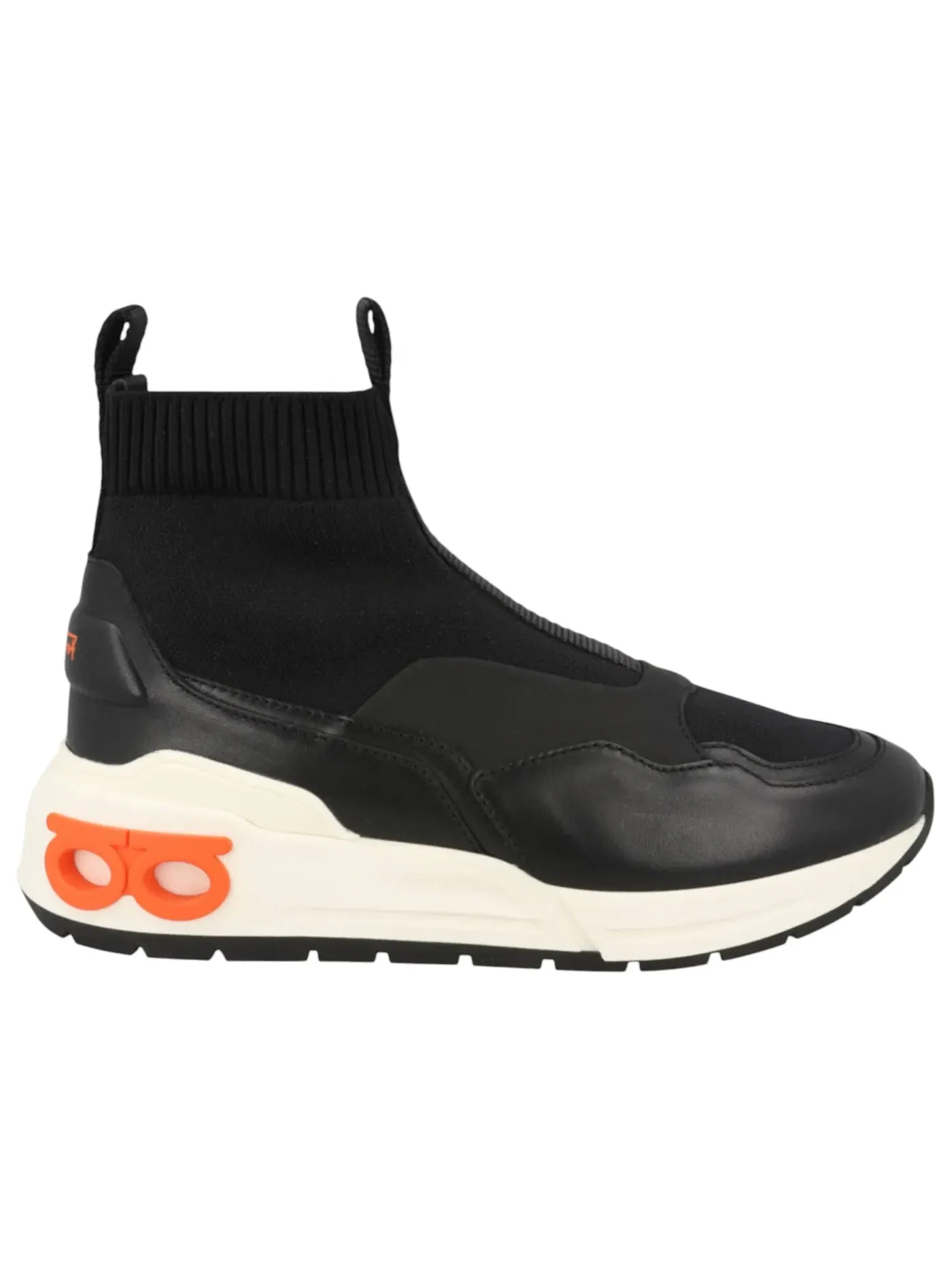 Женские кроссовки-носки с высоким верхом Ferragamo Cosma Sock High-Top Sneakers — изображение 1 из 3, черный