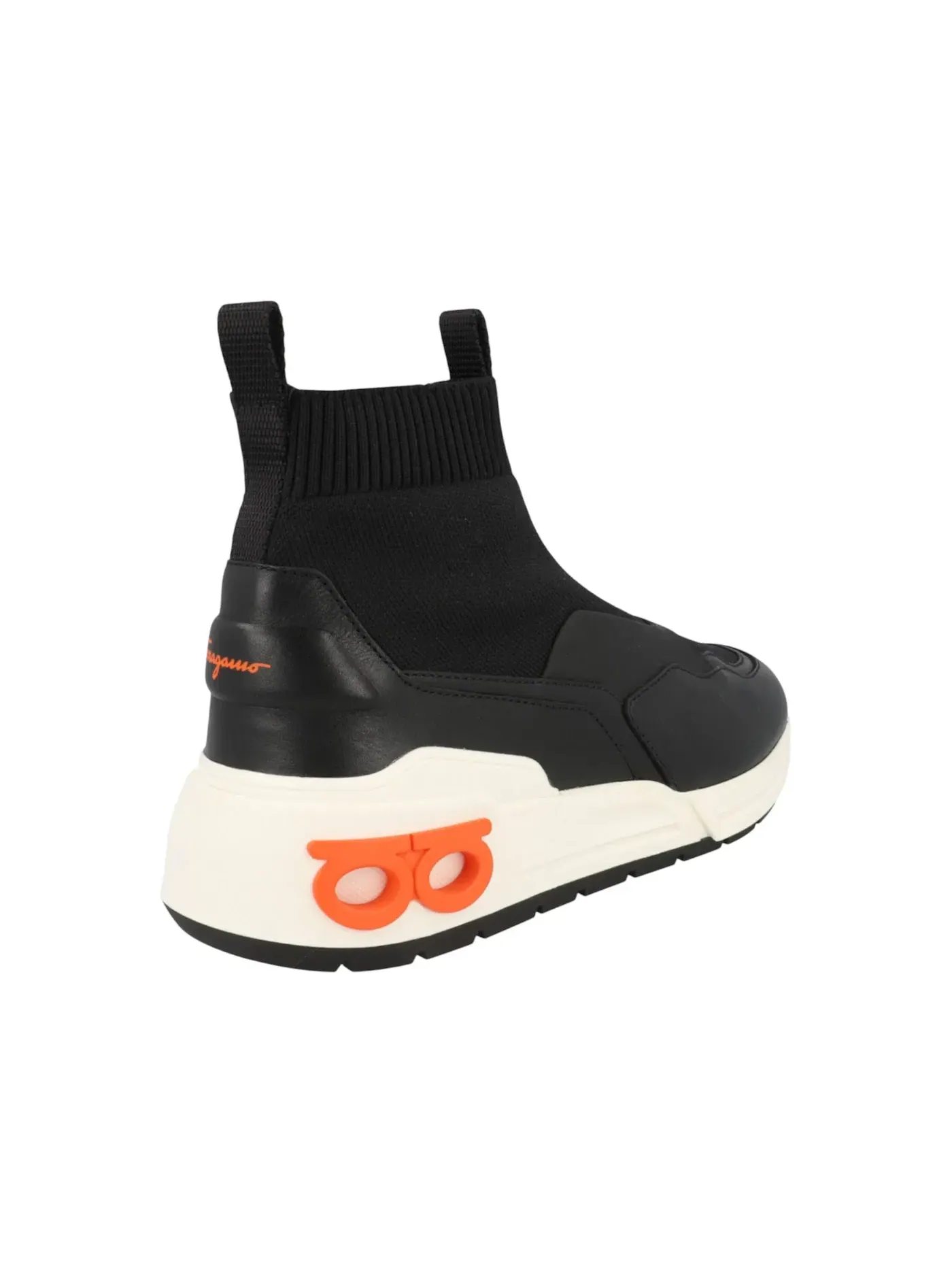 Женские кроссовки-носки с высоким верхом Ferragamo Cosma Sock High-Top Sneakers — изображение 3 из 3, черный