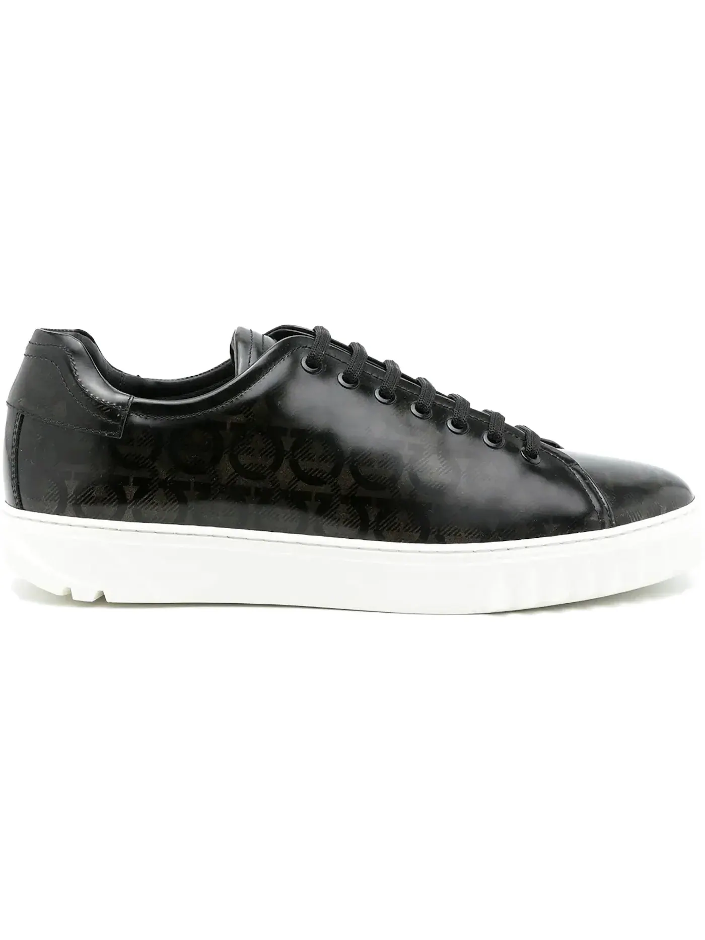 Мужские кроссовки с принтом Ferragamo Cube Gancini-Print Sneakers Ferragamo — изображение 1 из 1, серый