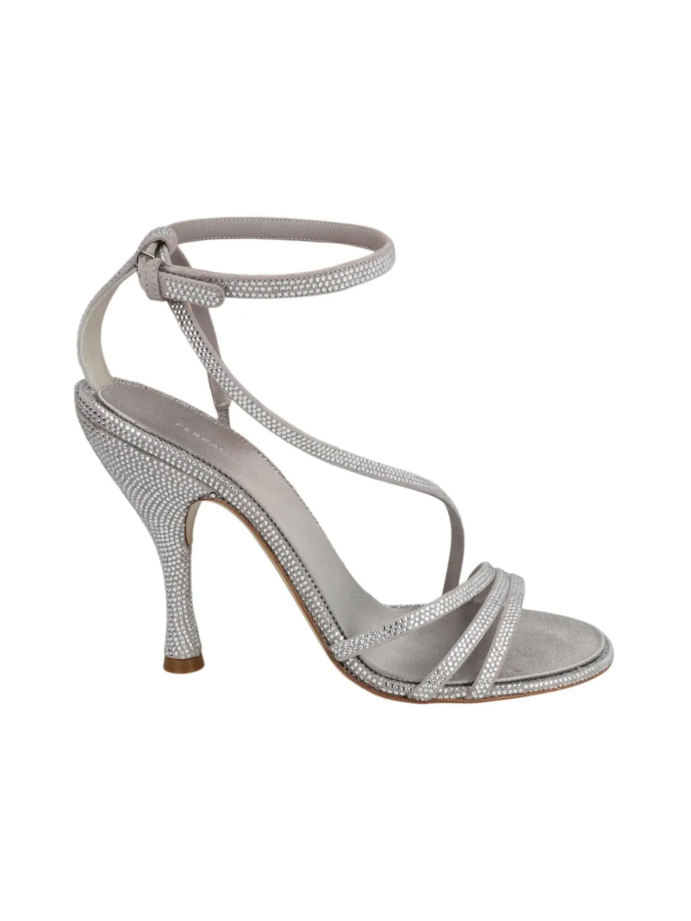 Женские туфли на каблуке с кристаллами Ferragamo Denise XS — изображение 1 из 3, серый